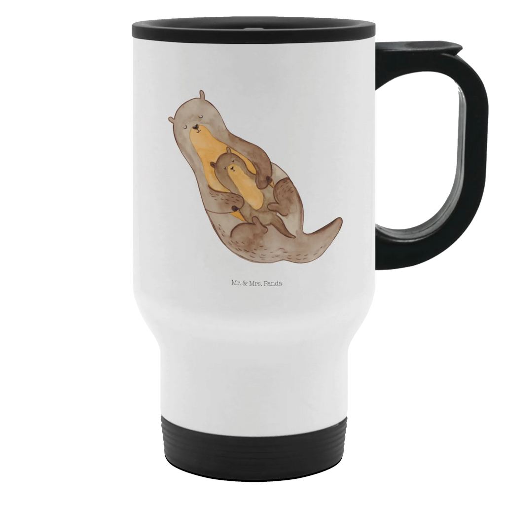 Thermobecher Otter mit Kind Thermobecher, To Go Becher, Thermotasse, Kaffeebecher, Isolierbecher, Thermobecher To Go, Warmhaltetasse, Edelstahlbecher, Reisebecher, Tasse mit Deckel, Thermobecher für 400 ml, Kaffeetasse zum Mitnehmen, Tasse zum Mitnehmen, Spülmaschinenfest, Otter, Fischotter, Seeotter, Otter Seeotter See Otter