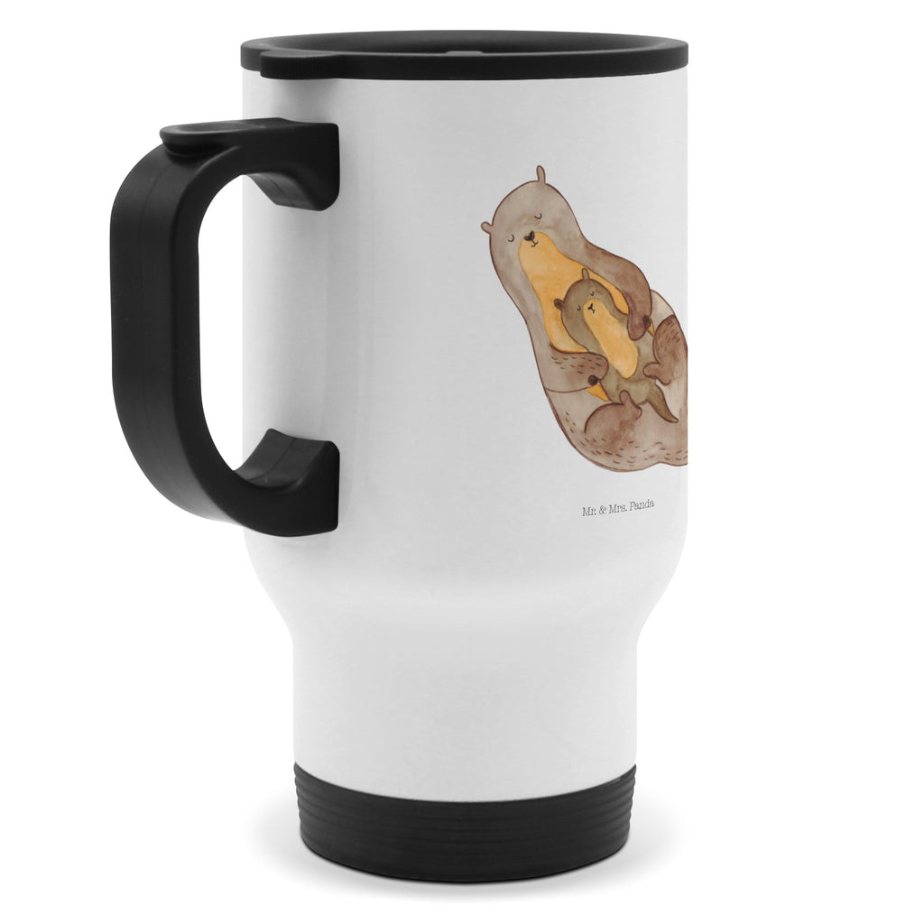 Thermobecher Otter mit Kind Thermobecher, To Go Becher, Thermotasse, Kaffeebecher, Isolierbecher, Thermobecher To Go, Warmhaltetasse, Edelstahlbecher, Reisebecher, Tasse mit Deckel, Thermobecher für 400 ml, Kaffeetasse zum Mitnehmen, Tasse zum Mitnehmen, Spülmaschinenfest, Otter, Fischotter, Seeotter, Otter Seeotter See Otter