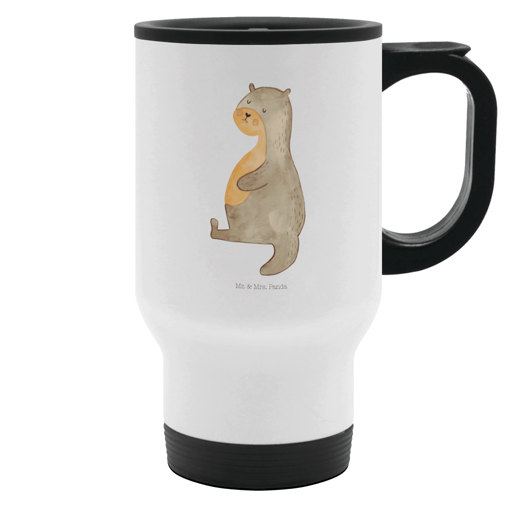 Thermobecher Otter Bauch Thermobecher, To Go Becher, Thermotasse, Kaffeebecher, Isolierbecher, Thermobecher To Go, Warmhaltetasse, Edelstahlbecher, Reisebecher, Tasse mit Deckel, Thermobecher für 400 ml, Kaffeetasse zum Mitnehmen, Tasse zum Mitnehmen, Spülmaschinenfest, Otter, Fischotter, Seeotter, Otter Seeotter See Otter