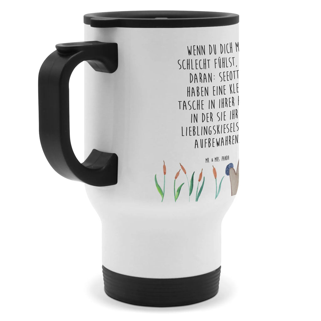 Thermobecher Otter mit Stein Thermobecher, To Go Becher, Thermotasse, Kaffeebecher, Isolierbecher, Thermobecher To Go, Warmhaltetasse, Edelstahlbecher, Reisebecher, Tasse mit Deckel, Thermobecher für 400 ml, Kaffeetasse zum Mitnehmen, Tasse zum Mitnehmen, Spülmaschinenfest, Otter, Fischotter, Seeotter, Otter Seeotter See Otter