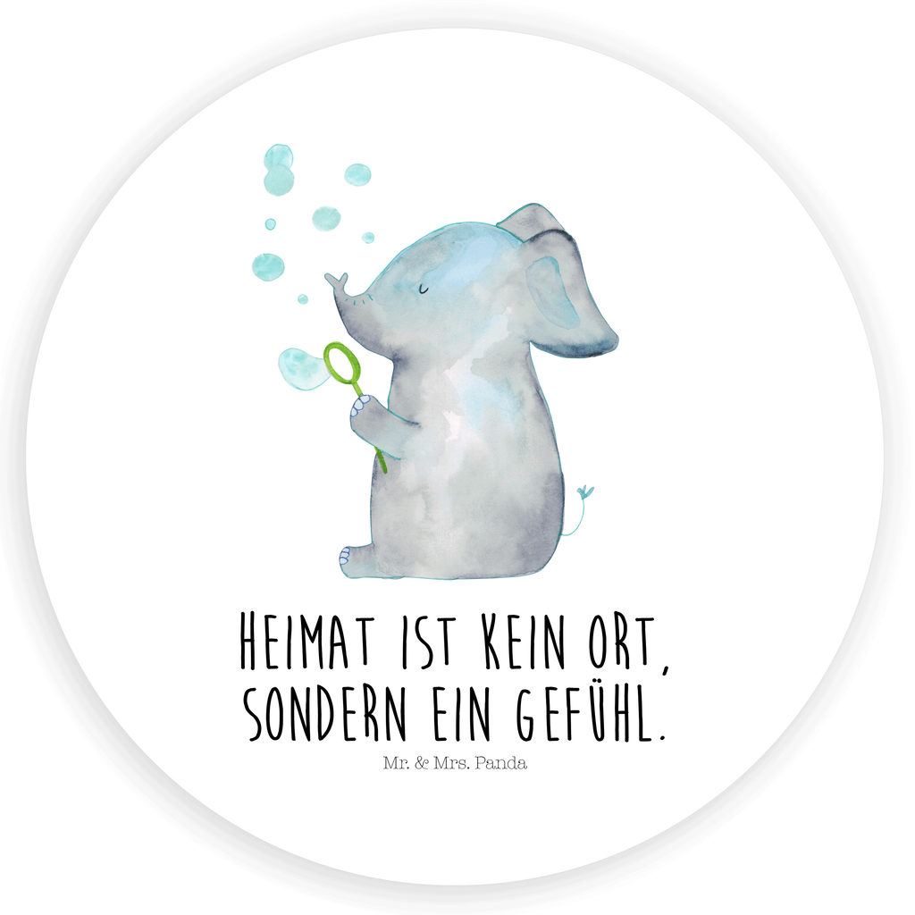 Rund Aufkleber Elefant Seifenblasen Sticker, Aufkleber, Etikett, Tiermotive, Gute Laune, lustige Sprüche, Tiere, Elefant, Elefanten, Dickhäuter, Rüsseltier, Seifenblasen, Liebe, Heimat, Gefühl. Daheim, Liebesbeweis, Liebesspruch