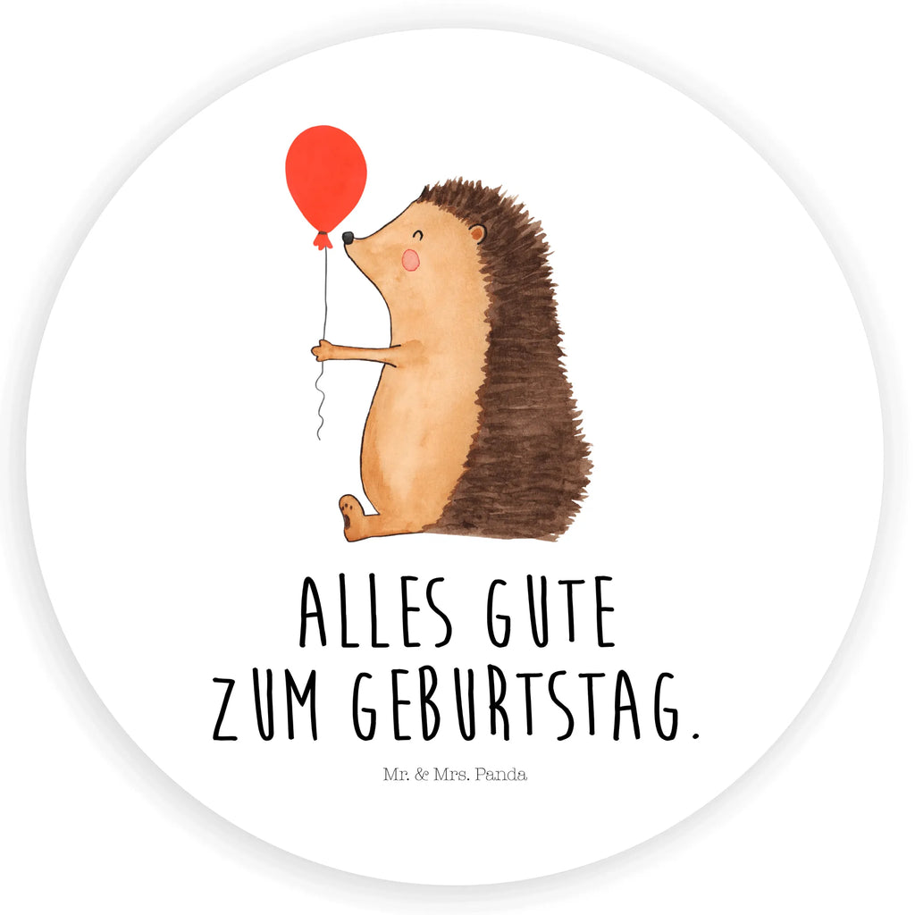 Rund Aufkleber Igel mit Luftballon Sticker, Aufkleber, Etikett, Tiermotive, Gute Laune, lustige Sprüche, Tiere, Igel, Geburtstag, Herzlichen Glückwunsch, Glückwunsch, Geburtstagskind, Ballon, Happy Birthday