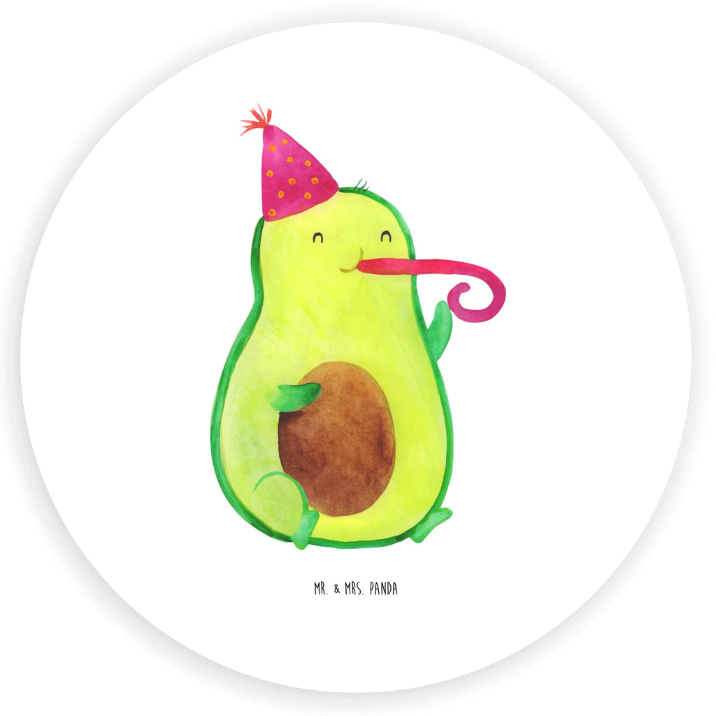 Rund Aufkleber Avocado Partyhupe Sticker, Aufkleber, Etikett, Avocado, Veggie, Vegan, Gesund, Party, Feierlichkeit, Feier, Fete, Geburtstag, Gute Laune, Tröte