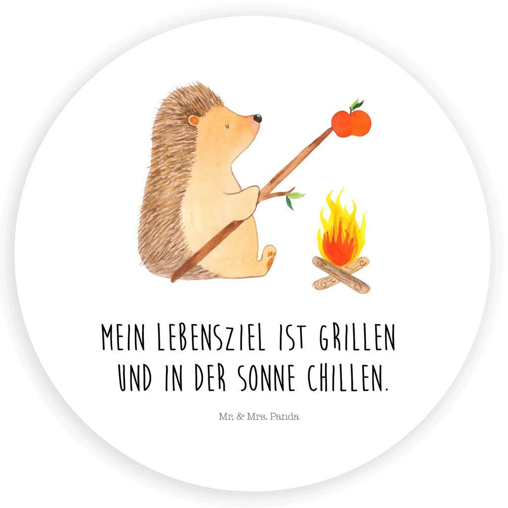 Rund Aufkleber Igel grillt Sticker, Aufkleber, Etikett, Tiermotive, Gute Laune, lustige Sprüche, Tiere, Igel, Grillen, Ziele, Motivation, arbeitslos, Sinn des Lebens, Spruch