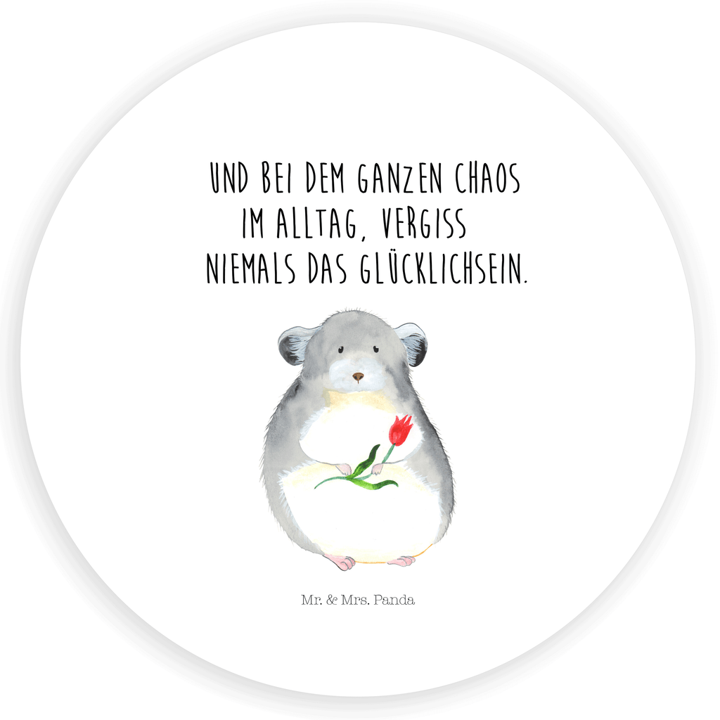 Rund Aufkleber Chinchilla mit Blume Sticker, Aufkleber, Etikett, Tiermotive, Gute Laune, lustige Sprüche, Tiere, Chinchilla, Chinchillas, Liebeskummer, Kummer, Depressionen, traurig sein, Chaos, Glücklichsein, Büro, Büroalltag