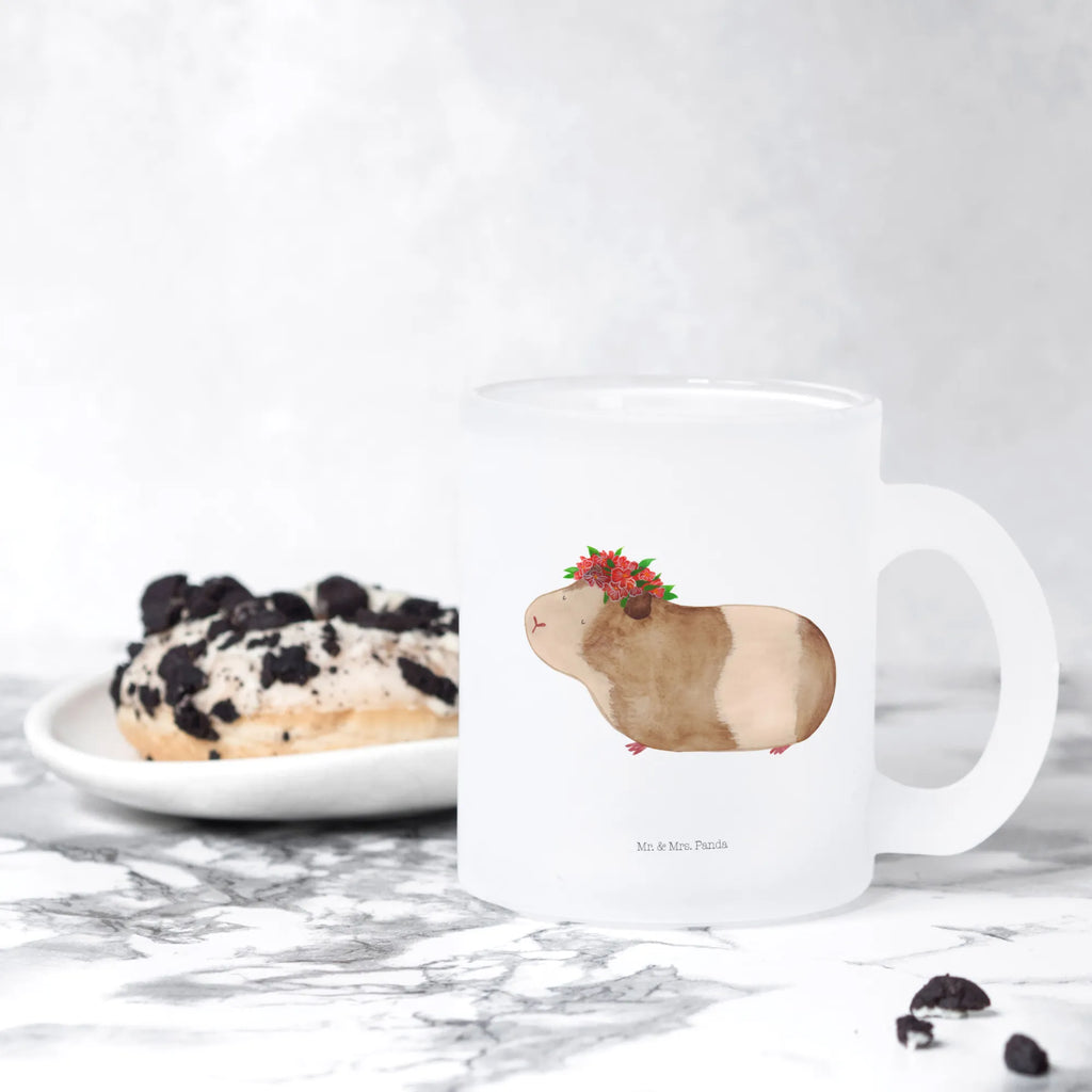 Teetasse Meerschweinchen weise Teetasse, Teeglas, Teebecher, Tasse mit Henkel, Tasse, Glas Teetasse, Teetasse aus Glas, Tiermotive, Gute Laune, lustige Sprüche, Tiere, Meerschweinchen, Meerie, Meeries, Wunder, Blumenkind, Realität, Spruch, Weisheit, Motivation, Wunderland