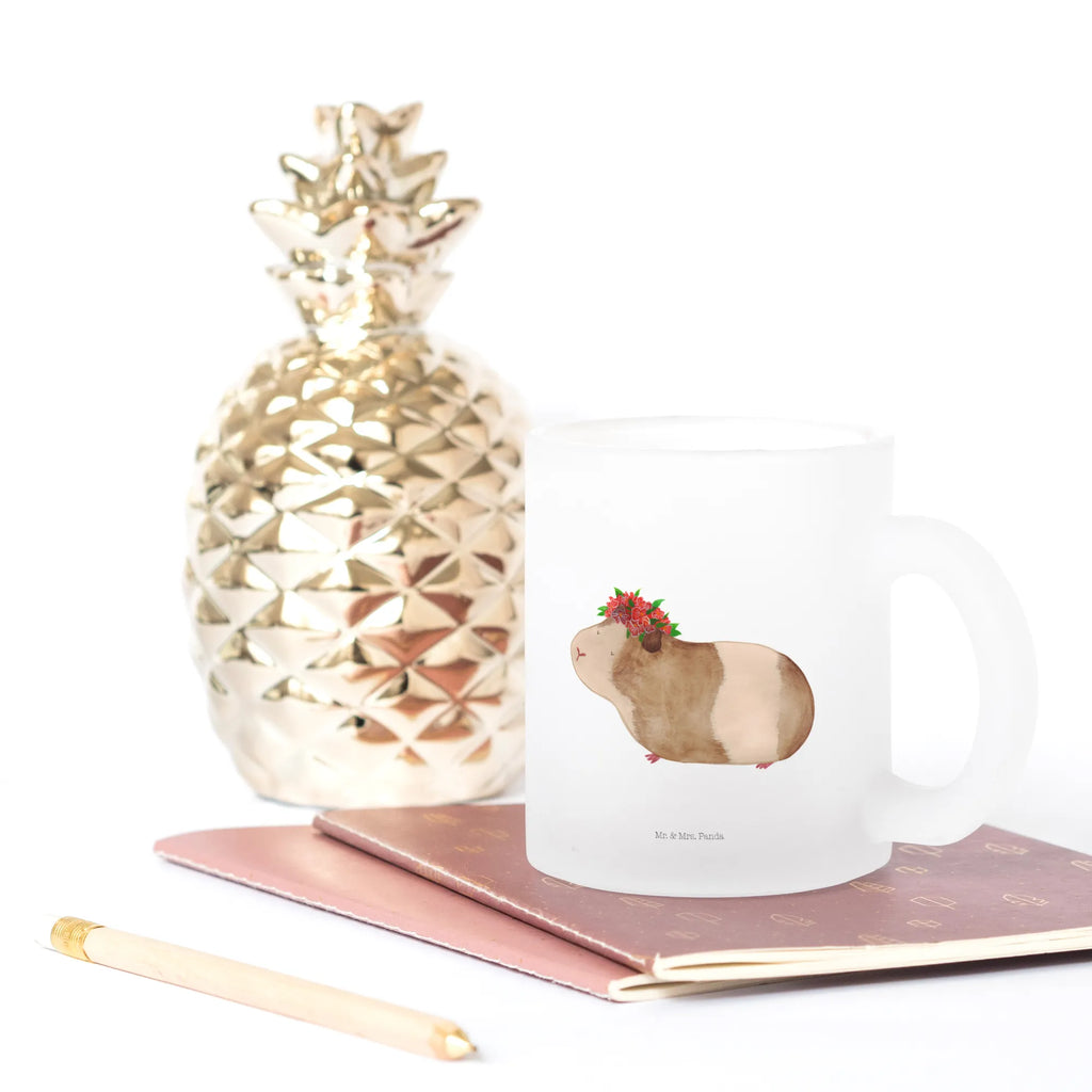 Teetasse Meerschweinchen weise Teetasse, Teeglas, Teebecher, Tasse mit Henkel, Tasse, Glas Teetasse, Teetasse aus Glas, Tiermotive, Gute Laune, lustige Sprüche, Tiere, Meerschweinchen, Meerie, Meeries, Wunder, Blumenkind, Realität, Spruch, Weisheit, Motivation, Wunderland