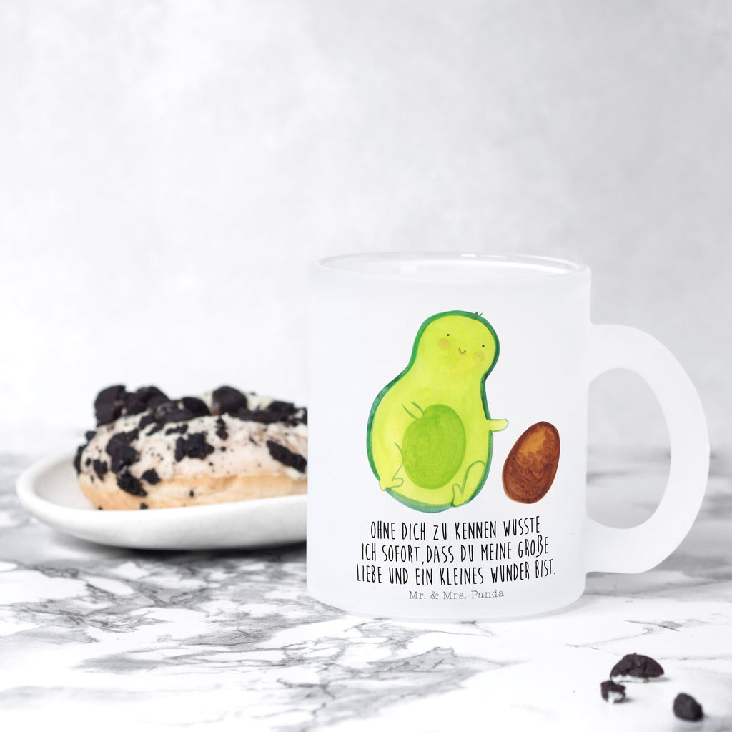 Teetasse Avocado rollt Kern Teetasse, Teeglas, Teebecher, Tasse mit Henkel, Tasse, Glas Teetasse, Teetasse aus Glas, Avocado, Veggie, Vegan, Gesund, Avocados, Schwanger, Geburt, Geburtstag, Säugling, Kind, erstes Kind, zur Geburt, Schwangerschaft, Babyparty, Baby, große Liebe, Liebe, Love