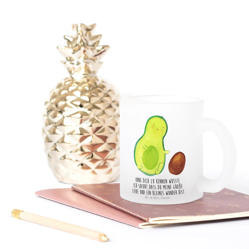 Teetasse Avocado rollt Kern Teetasse, Teeglas, Teebecher, Tasse mit Henkel, Tasse, Glas Teetasse, Teetasse aus Glas, Avocado, Veggie, Vegan, Gesund, Avocados, Schwanger, Geburt, Geburtstag, Säugling, Kind, erstes Kind, zur Geburt, Schwangerschaft, Babyparty, Baby, große Liebe, Liebe, Love