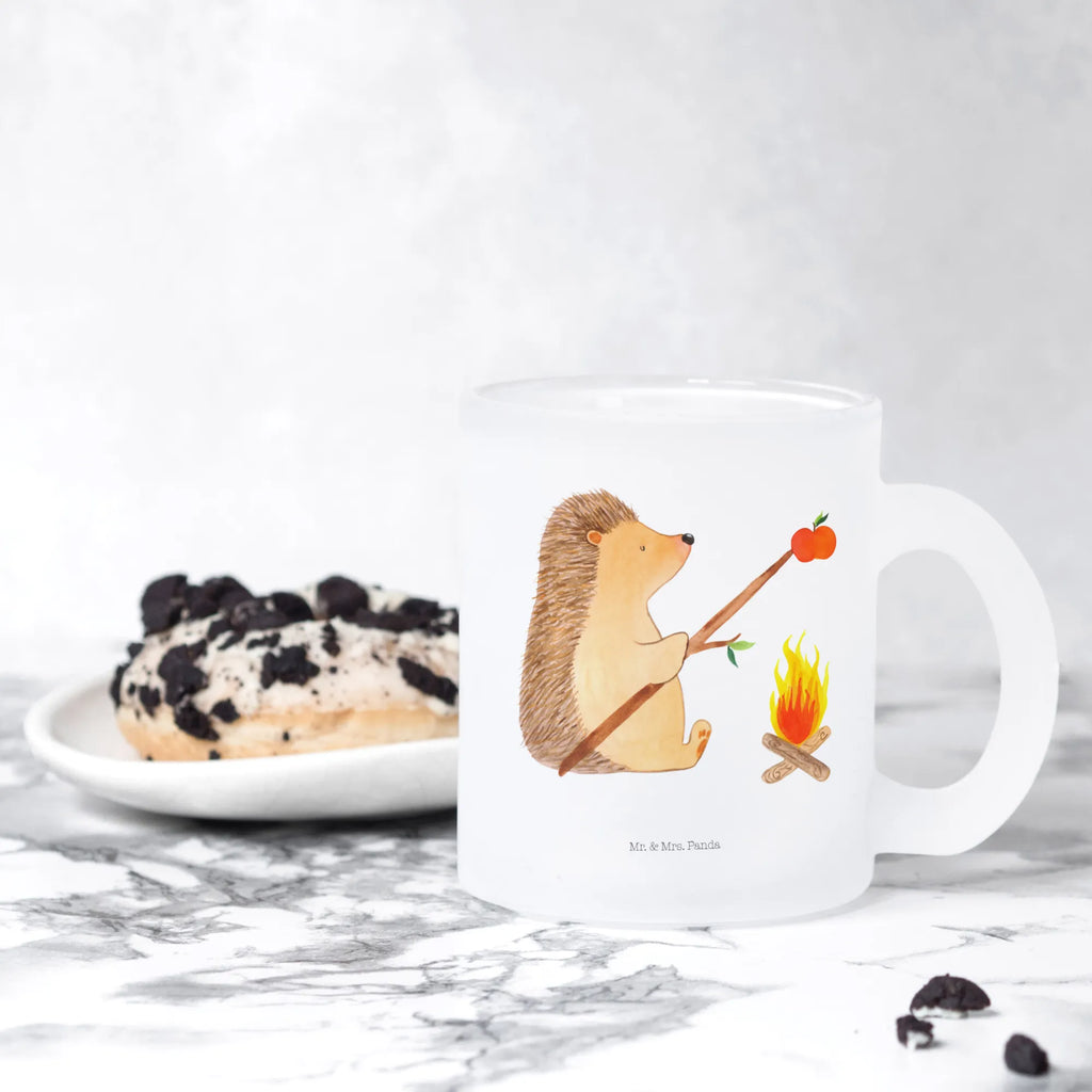 Teetasse Igel grillt Teetasse, Teeglas, Teebecher, Tasse mit Henkel, Tasse, Glas Teetasse, Teetasse aus Glas, Tiermotive, Gute Laune, lustige Sprüche, Tiere, Igel, Grillen, Ziele, Motivation, arbeitslos, Sinn des Lebens, Spruch