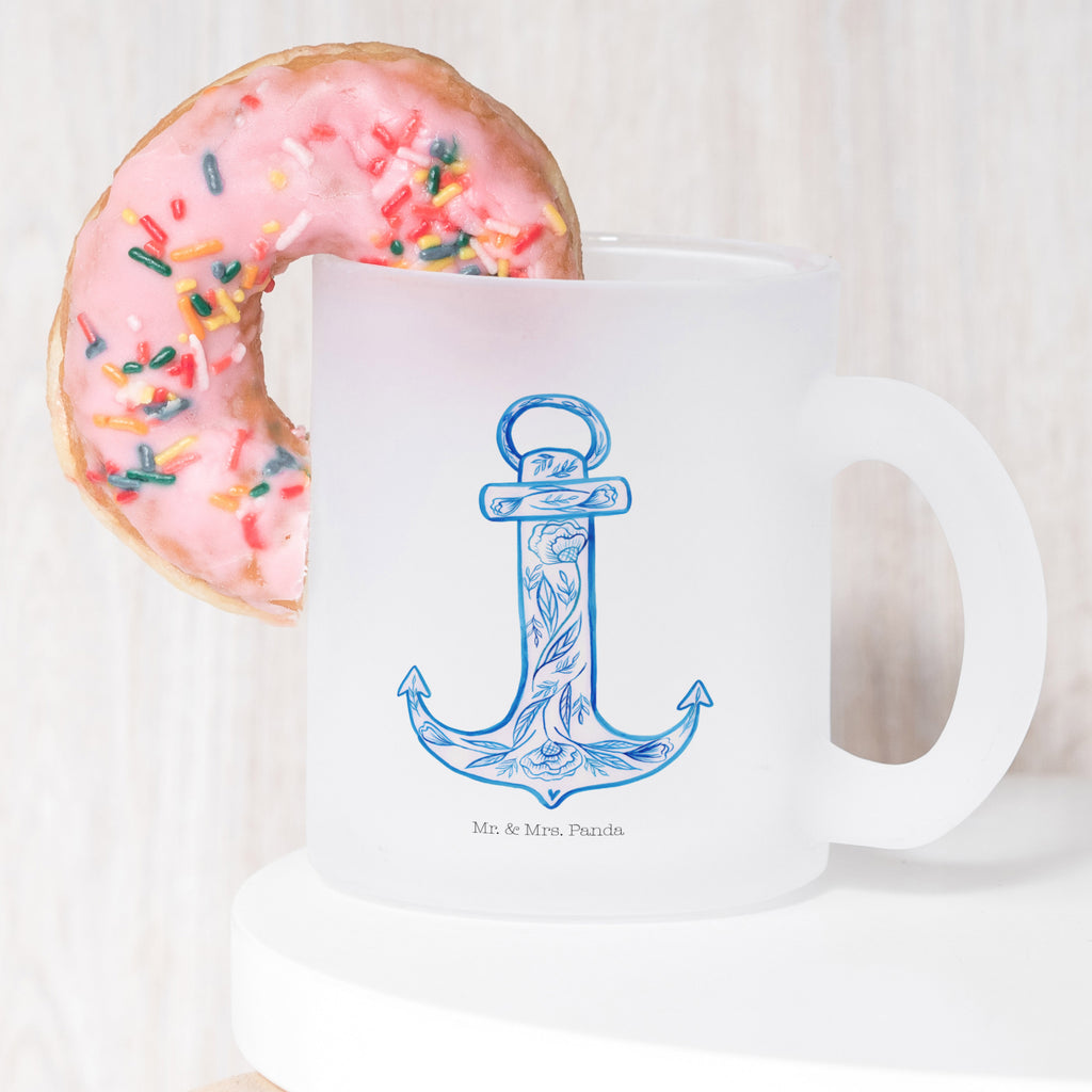 Teetasse Anker Blau Teetasse, Teeglas, Teebecher, Tasse mit Henkel, Tasse, Glas Teetasse, Teetasse aus Glas, Tiermotive, Gute Laune, lustige Sprüche, Tiere