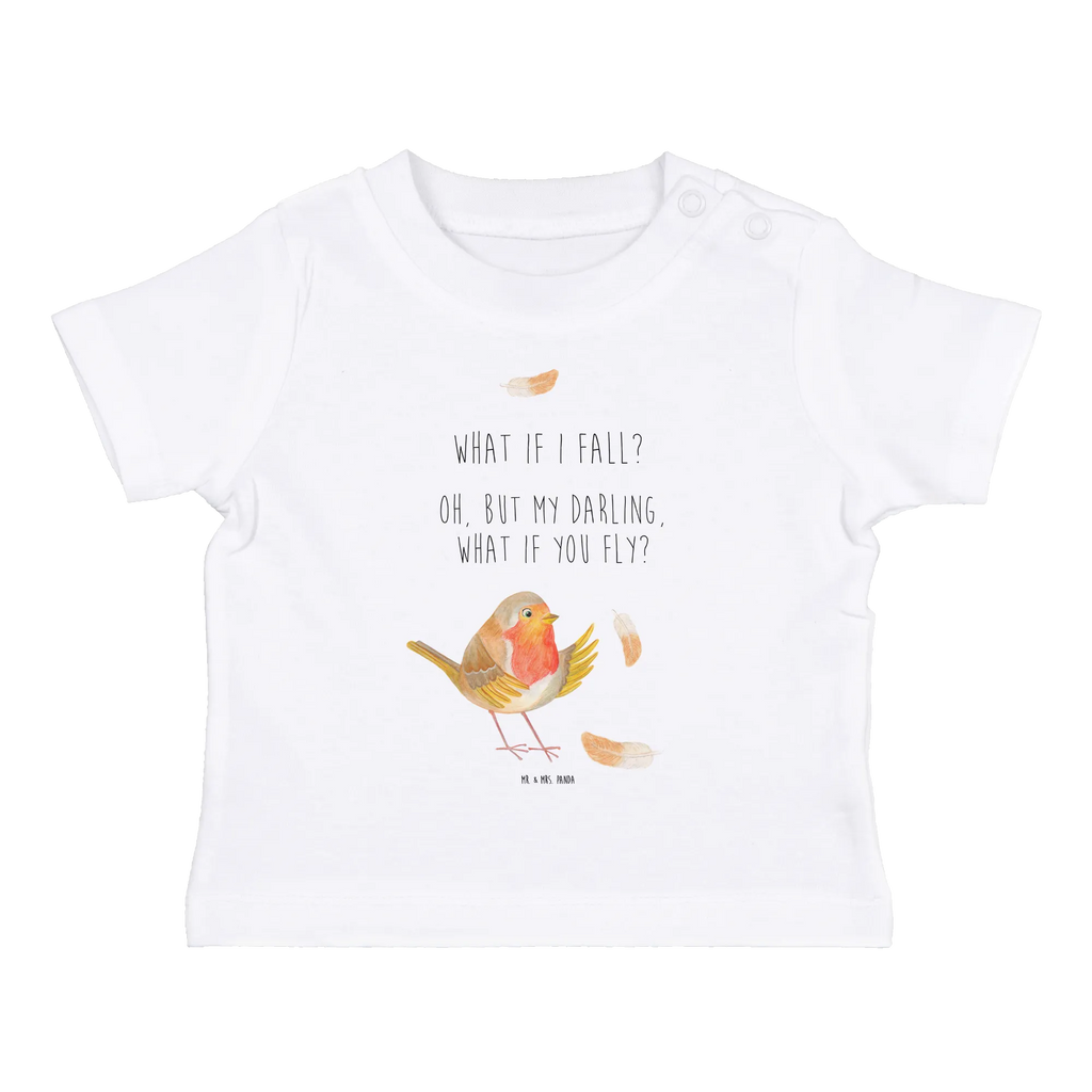 Organic Baby Shirt Rotkehlchen Federn Baby T-Shirt, Jungen Baby T-Shirt, Mädchen Baby T-Shirt, Shirt, Tiermotive, Gute Laune, lustige Sprüche, Tiere, What if i fall, Rotkehlchen, Spruch Motivation, Spruch Mut, Vogel, Motivation Sprüche, Motivationsbilder, fliegen