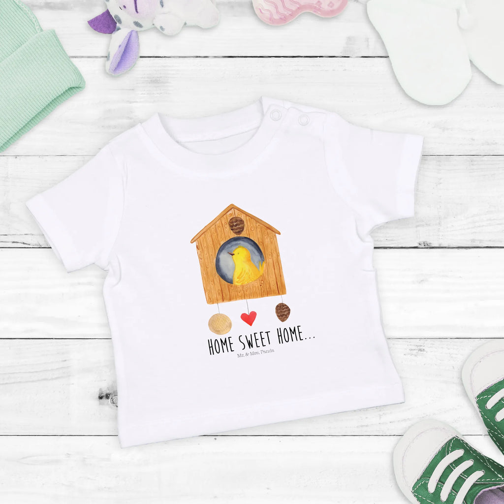 Organic Baby Shirt Vogelhaus Home Baby T-Shirt, Jungen Baby T-Shirt, Mädchen Baby T-Shirt, Shirt, Tiermotive, Gute Laune, lustige Sprüche, Tiere, Vogelhaus, Vogel, Home sweet Home, Einzug, Umzug, Geschenk, Einzugsgeschenk, Hausbau, Haus