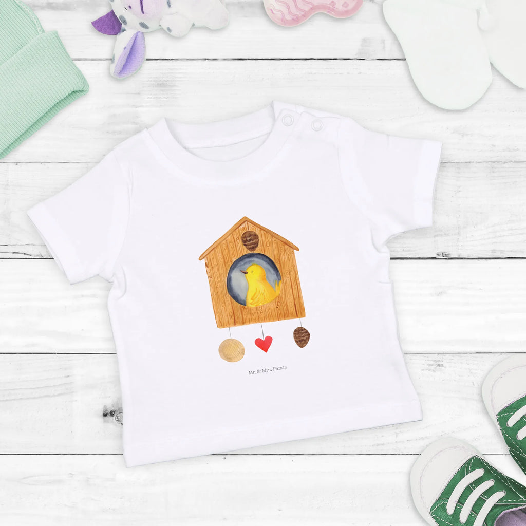 Organic Baby Shirt Vogelhaus Home Baby T-Shirt, Jungen Baby T-Shirt, Mädchen Baby T-Shirt, Shirt, Tiermotive, Gute Laune, lustige Sprüche, Tiere, Vogelhaus, Vogel, Home sweet Home, Einzug, Umzug, Geschenk, Einzugsgeschenk, Hausbau, Haus