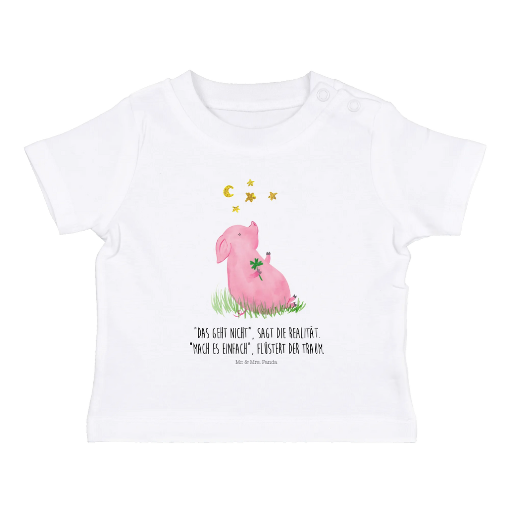 Organic Baby Shirt Schwein Glück Baby T-Shirt, Jungen Baby T-Shirt, Mädchen Baby T-Shirt, Shirt, Tiermotive, Gute Laune, lustige Sprüche, Tiere, Glücksschwein. Glück, Schwein, Schweinchen, Sterne, Sernchen, Ziele, Träume, Motivation, Glücksbringer