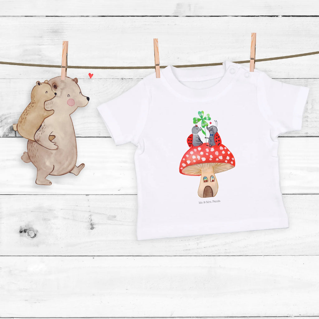 Organic Baby Shirt Marienkäfer Fliegenpilz Baby T-Shirt, Jungen Baby T-Shirt, Mädchen Baby T-Shirt, Shirt, Tiermotive, Gute Laune, lustige Sprüche, Tiere, Haus, Wohnung, zuhause, Fliegenpilz, Marienkäfer, Fleigenpilzhaus