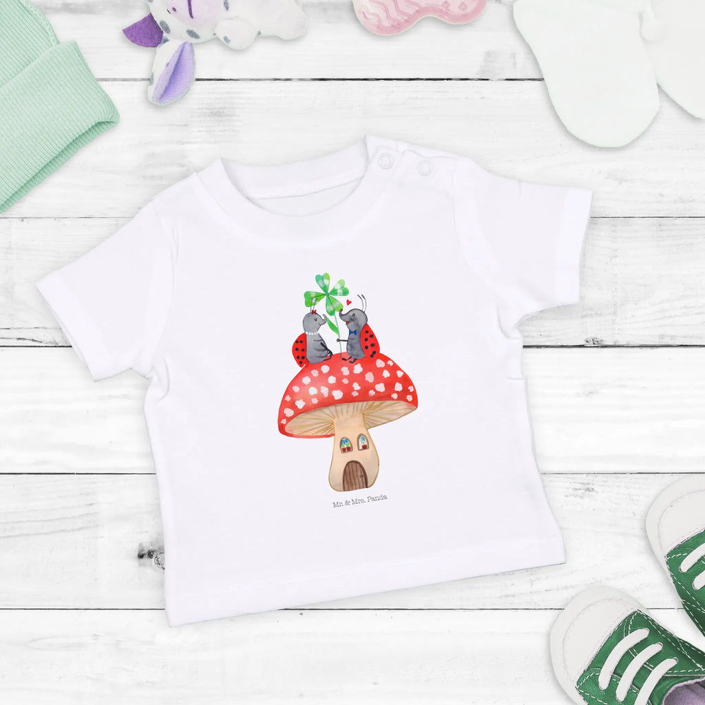 Organic Baby Shirt Marienkäfer Fliegenpilz Baby T-Shirt, Jungen Baby T-Shirt, Mädchen Baby T-Shirt, Shirt, Tiermotive, Gute Laune, lustige Sprüche, Tiere, Haus, Wohnung, zuhause, Fliegenpilz, Marienkäfer, Fleigenpilzhaus