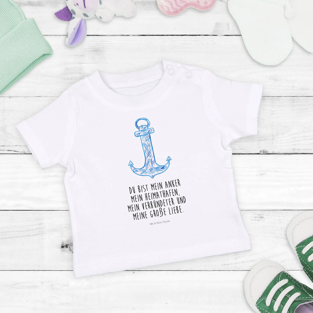 Organic Baby Shirt Anker Blau Baby T-Shirt, Jungen Baby T-Shirt, Mädchen Baby T-Shirt, Shirt, Tiermotive, Gute Laune, lustige Sprüche, Tiere
