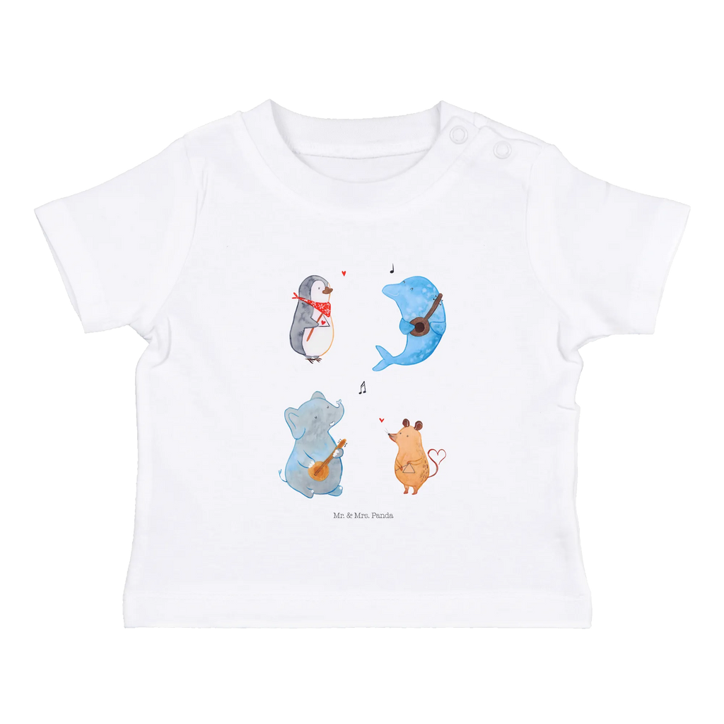 Organic Baby Shirt Big Band Baby T-Shirt, Jungen Baby T-Shirt, Mädchen Baby T-Shirt, Shirt, Tiermotive, Gute Laune, lustige Sprüche, Tiere, Hund, Pinguin, Maus, Elefant, Delfin, Gitarre, Band, Triangel, Musikanten, Musik