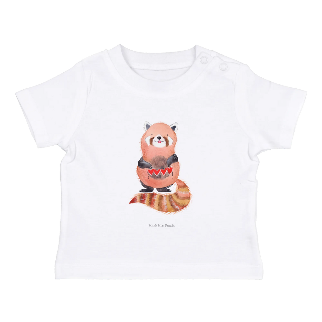 Organic Baby Shirt Roter Panda Baby T-Shirt, Jungen Baby T-Shirt, Mädchen Baby T-Shirt, Shirt, Tiermotive, Gute Laune, lustige Sprüche, Tiere, Panda, Liebe, Rot, Herz, Liebling, Lieblingsmensch