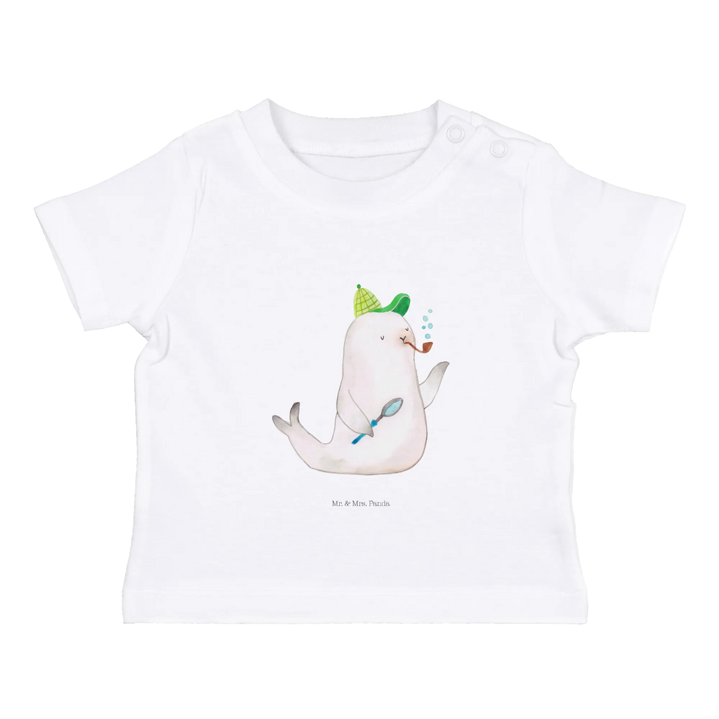 Organic Baby Shirt Robbe Sherlock Baby T-Shirt, Jungen Baby T-Shirt, Mädchen Baby T-Shirt, Shirt, Tiermotive, Gute Laune, lustige Sprüche, Tiere