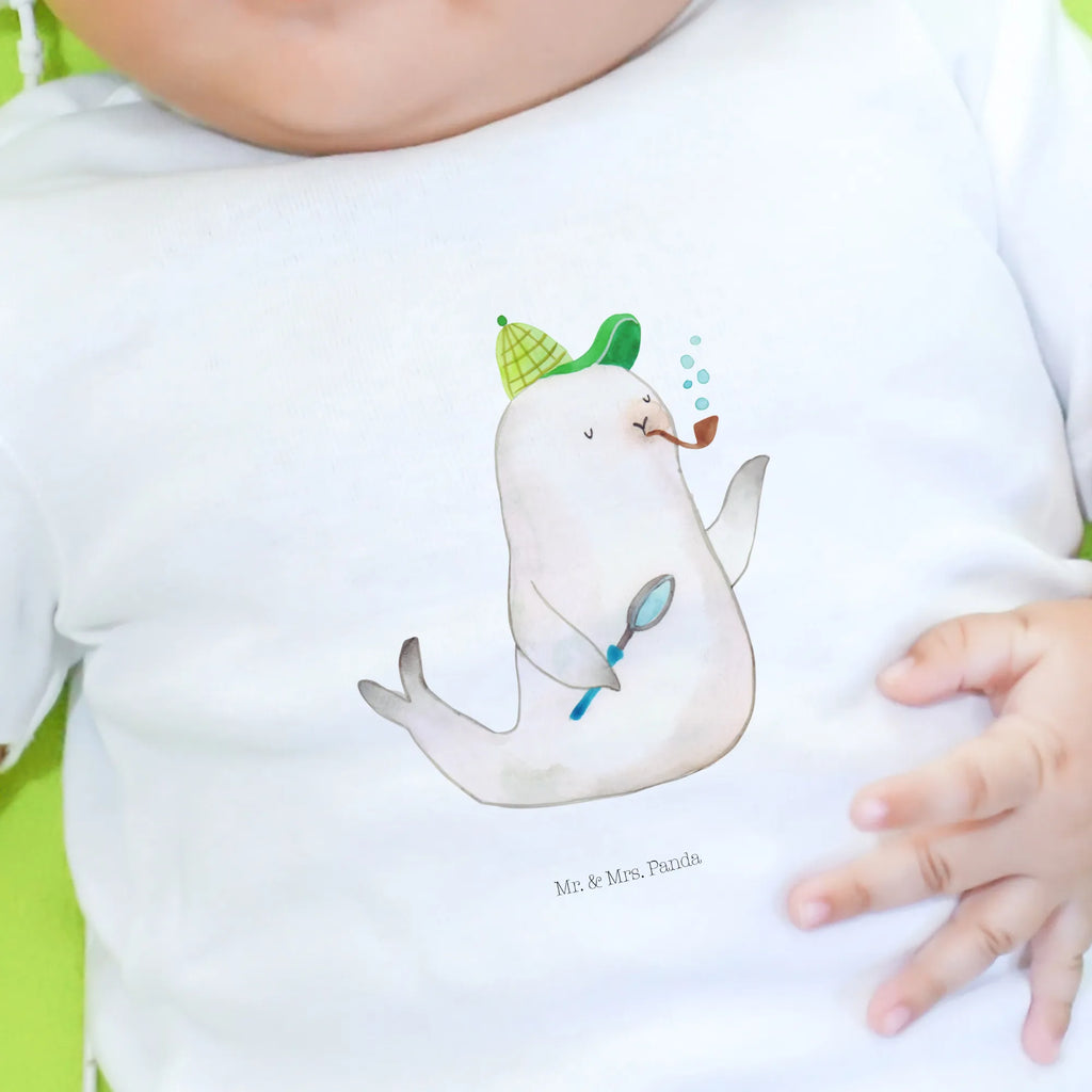 Organic Baby Shirt Robbe Sherlock Baby T-Shirt, Jungen Baby T-Shirt, Mädchen Baby T-Shirt, Shirt, Tiermotive, Gute Laune, lustige Sprüche, Tiere