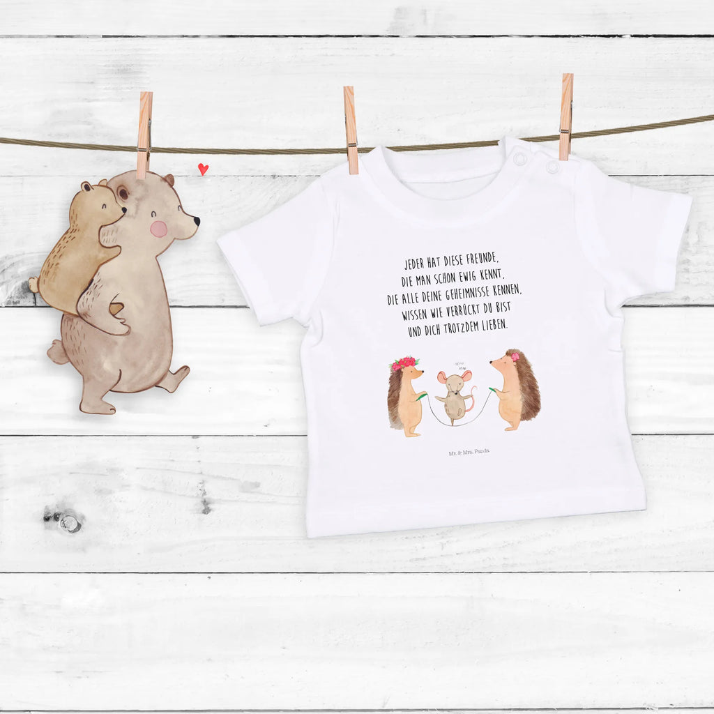 Organic Baby Shirt Igel Seilhüpfen Baby T-Shirt, Jungen Baby T-Shirt, Mädchen Baby T-Shirt, Shirt, Tiermotive, Gute Laune, lustige Sprüche, Tiere, Igel, Maus, Seilspringen, Seilhüpfen, Kinder, Kindergarten