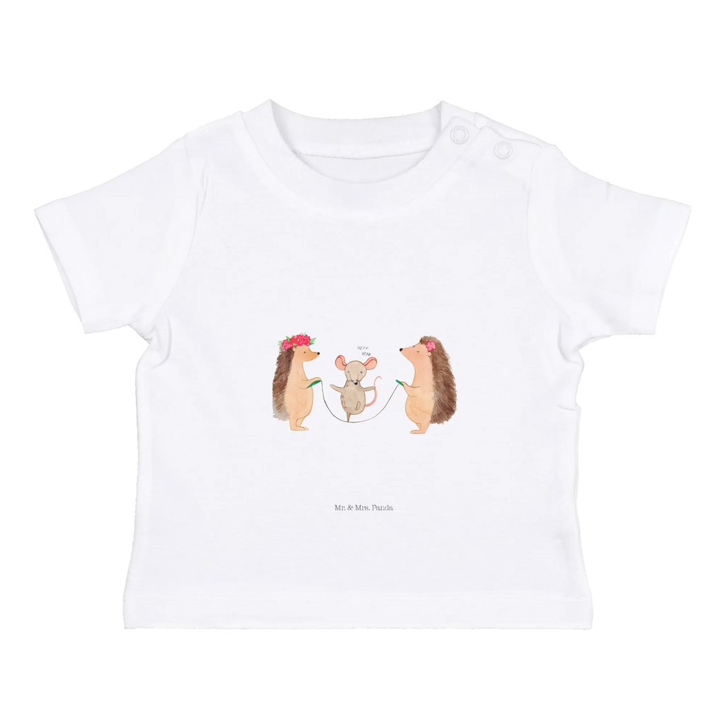 Organic Baby Shirt Igel Seilhüpfen Baby T-Shirt, Jungen Baby T-Shirt, Mädchen Baby T-Shirt, Shirt, Tiermotive, Gute Laune, lustige Sprüche, Tiere, Igel, Maus, Seilspringen, Seilhüpfen, Kinder, Kindergarten