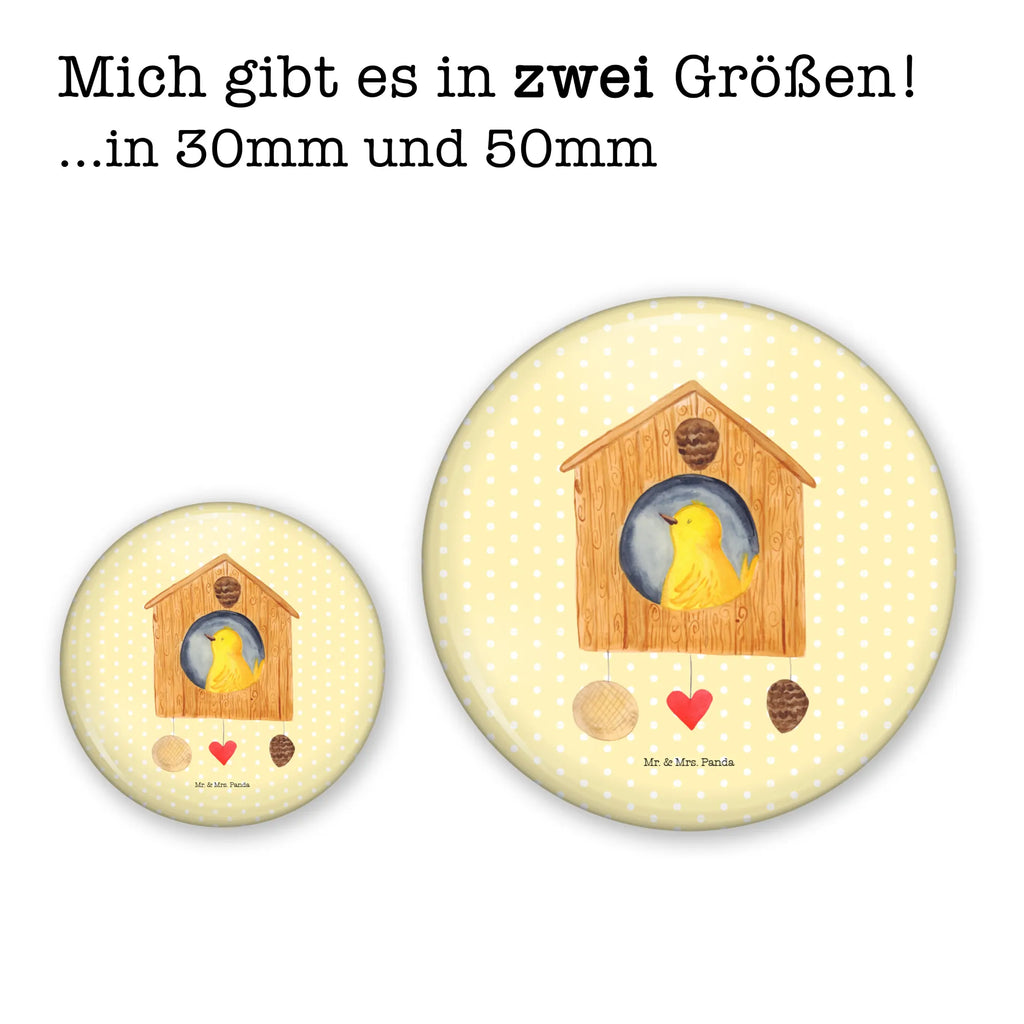 Button Vogelhaus 50mm Button, Button, Pin, Anstecknadel, Tiermotive, Gute Laune, lustige Sprüche, Tiere, Vogel, Vögel, Vogelhaus, Vogelhäuschen, Home sweet home, Zuhause, Nest, Eigenheim, Familie, Wohnung, Haus, unser Haus, Lieblingsort, Castle