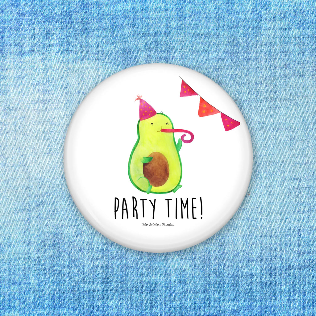 Button Avocado Party Time 50mm Button, Button, Pin, Anstecknadel, Avocado, Veggie, Vegan, Gesund