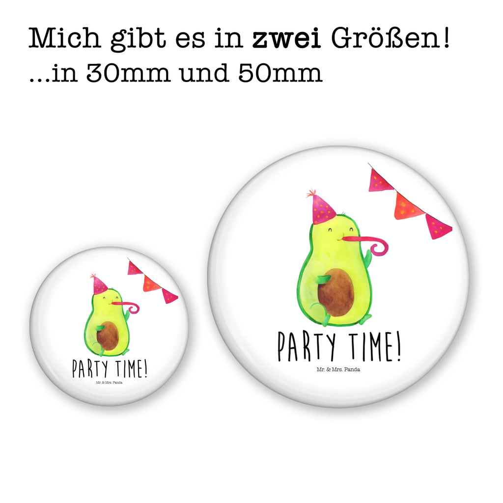 Button Avocado Party Time 50mm Button, Button, Pin, Anstecknadel, Avocado, Veggie, Vegan, Gesund