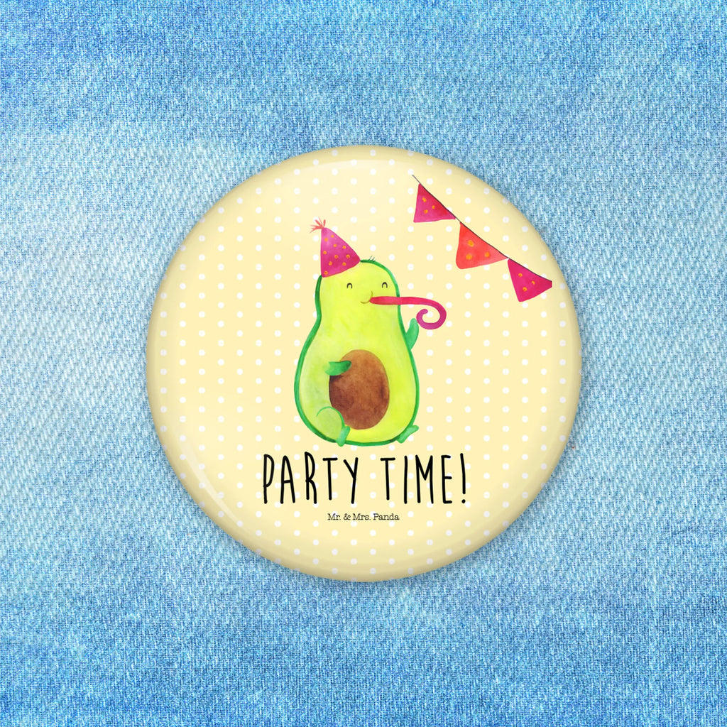 Button Avocado Party Time 50mm Button, Button, Pin, Anstecknadel, Avocado, Veggie, Vegan, Gesund