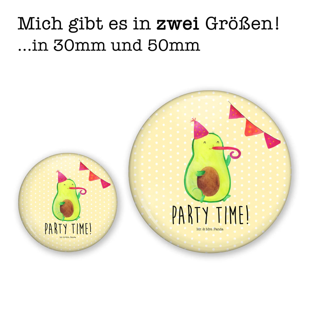 Button Avocado Party Time 50mm Button, Button, Pin, Anstecknadel, Avocado, Veggie, Vegan, Gesund