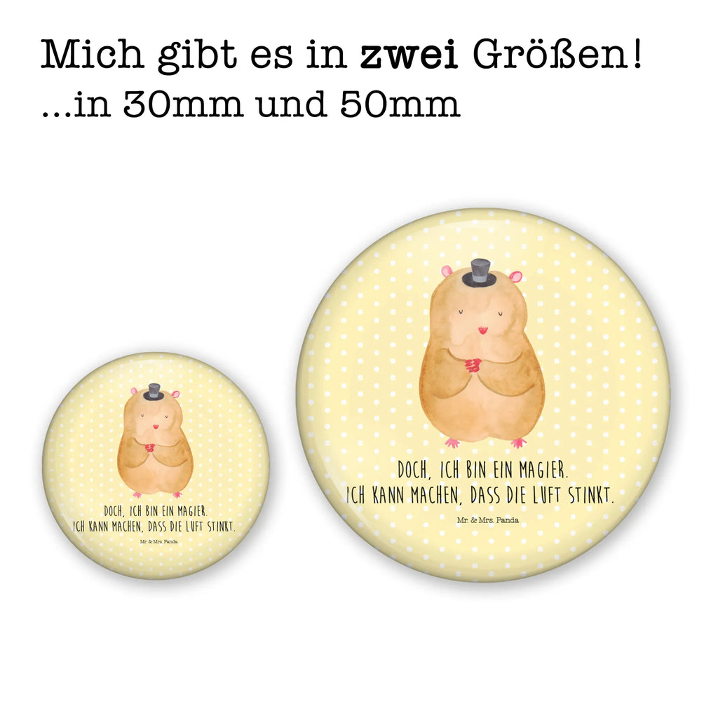 Button Hamster mit Hut 50mm Button, Button, Pin, Anstecknadel, Tiermotive, Gute Laune, lustige Sprüche, Tiere, Hamster, Hut, Magier, Zylinder, Zwerghamster, Zauberer