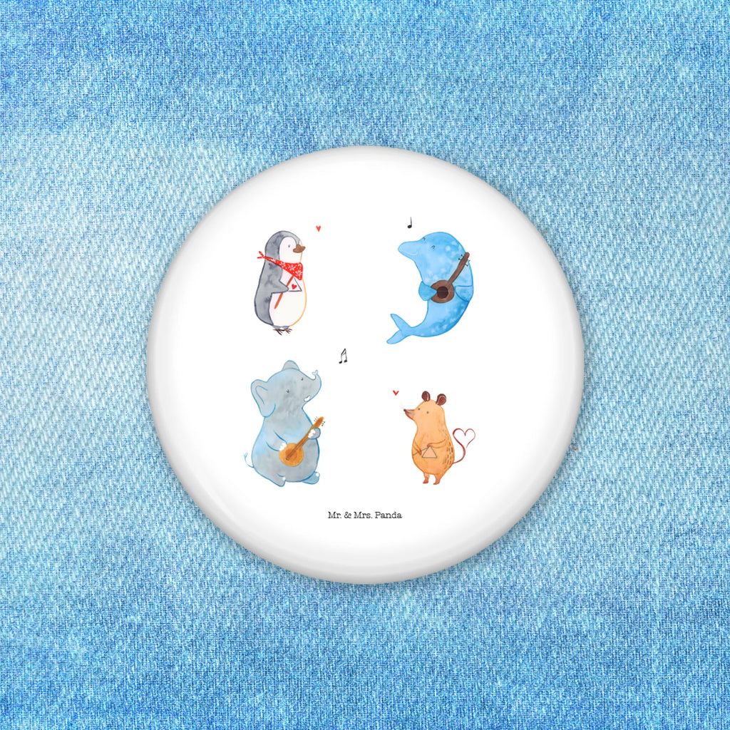 Button Big Band 50mm Button, Button, Pin, Anstecknadel, Tiermotive, Gute Laune, lustige Sprüche, Tiere, Hund, Pinguin, Maus, Elefant, Delfin, Gitarre, Band, Triangel, Musikanten, Musik