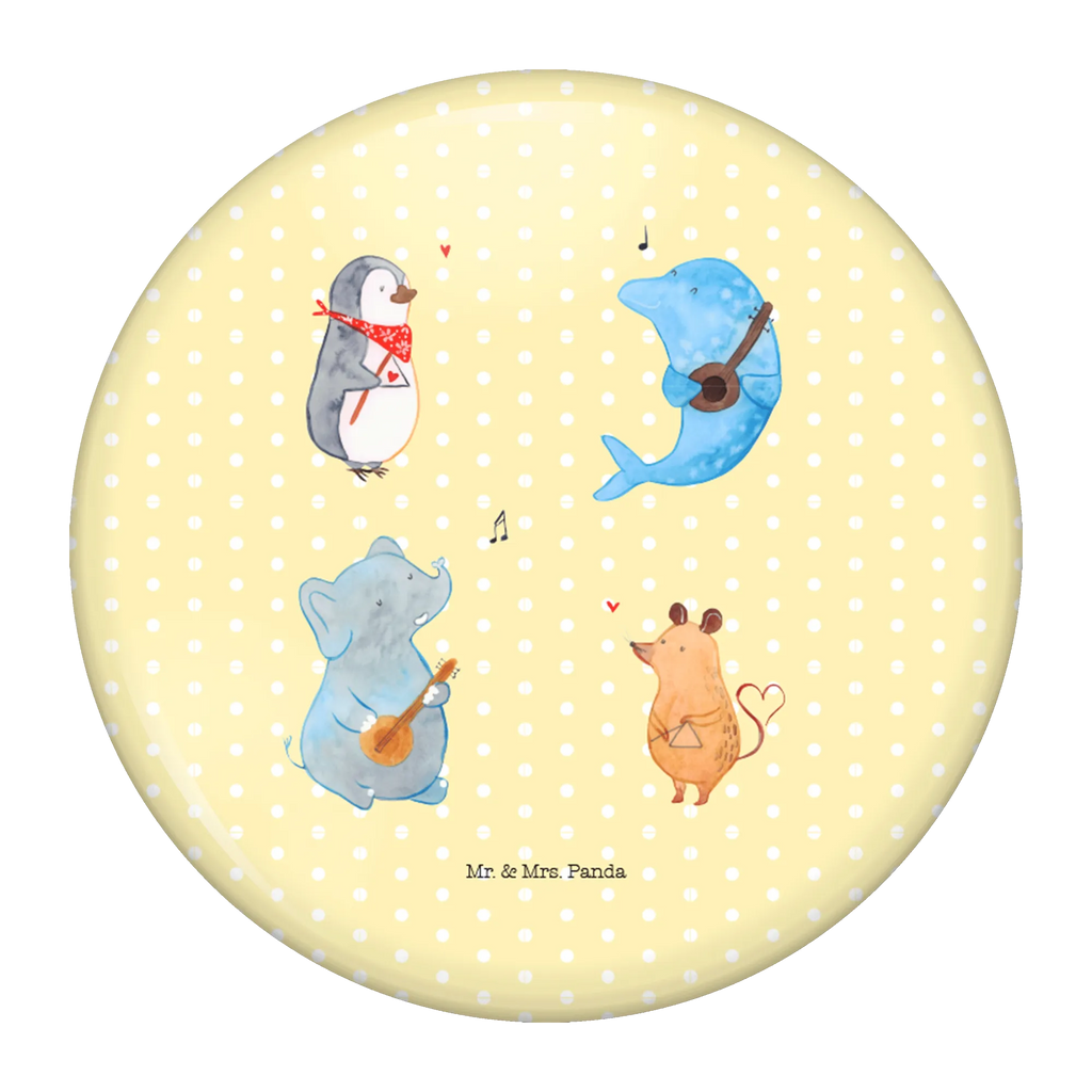 Button Big Band 50mm Button, Button, Pin, Anstecknadel, Tiermotive, Gute Laune, lustige Sprüche, Tiere, Hund, Pinguin, Maus, Elefant, Delfin, Gitarre, Band, Triangel, Musikanten, Musik