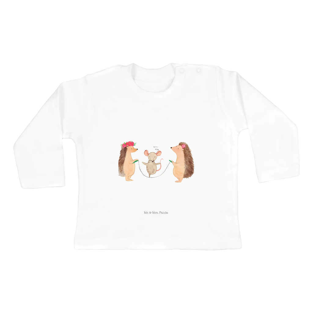 Baby Longsleeve Igel Seilhüpfen Mädchen, Jungen, Baby, Langarm, Bio, Kleidung, Tiermotive, Gute Laune, lustige Sprüche, Tiere, Igel, Maus, Seilspringen, Seilhüpfen, Kinder, Kindergarten