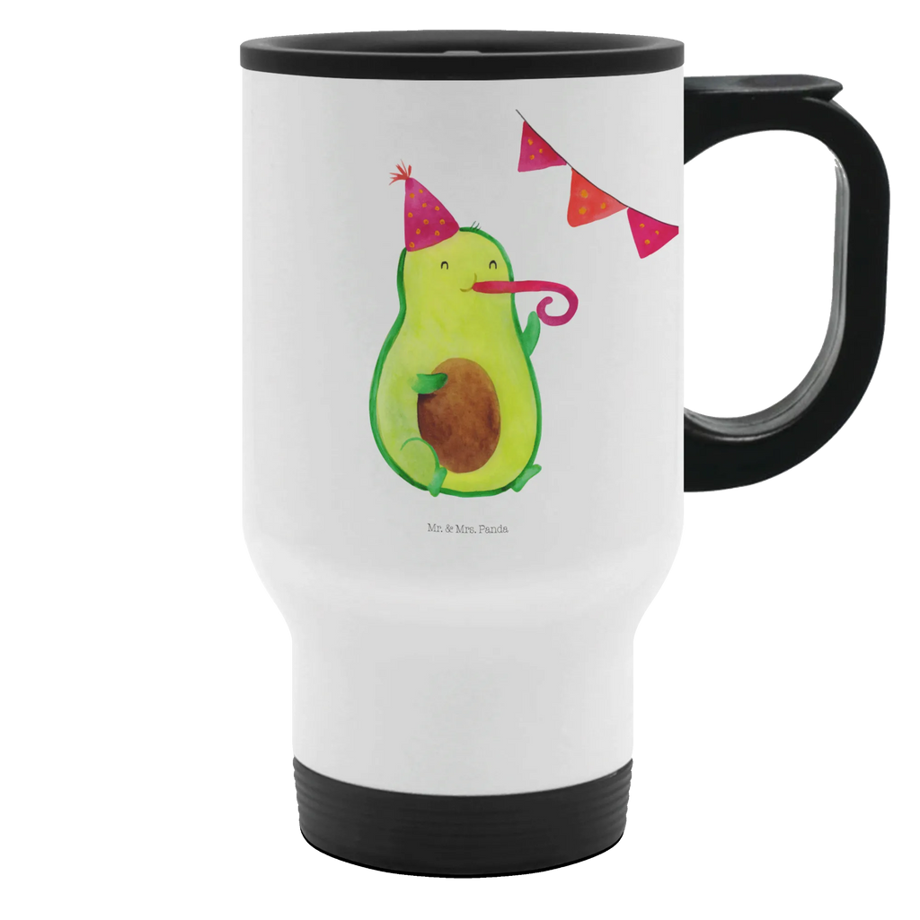 Thermobecher Avocado Party Time Thermobecher, To Go Becher, Thermotasse, Kaffeebecher, Isolierbecher, Thermobecher To Go, Warmhaltetasse, Edelstahlbecher, Reisebecher, Tasse mit Deckel, Thermobecher für 400 ml, Kaffeetasse zum Mitnehmen, Tasse zum Mitnehmen, Spülmaschinenfest, Avocado, Veggie, Vegan, Gesund