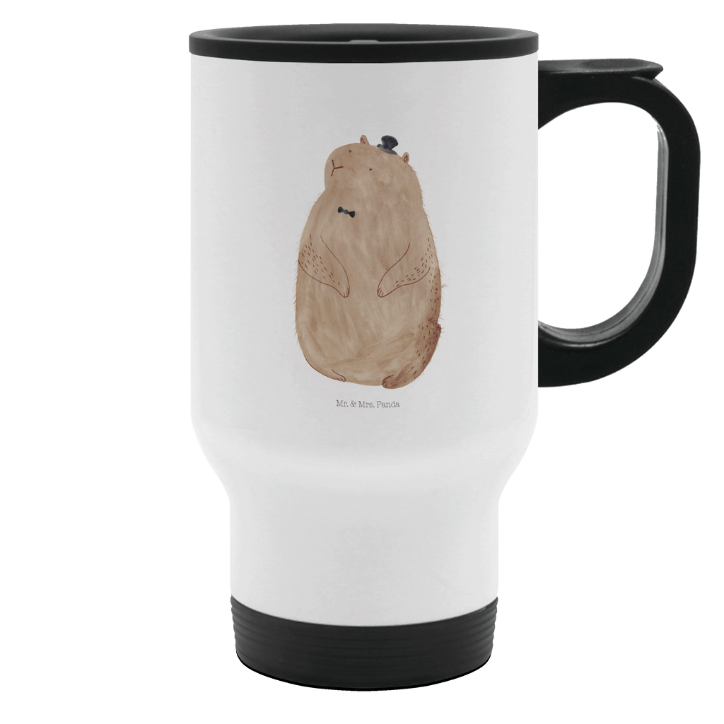 Thermobecher Murmeltier Thermobecher, To Go Becher, Thermotasse, Kaffeebecher, Isolierbecher, Thermobecher To Go, Warmhaltetasse, Edelstahlbecher, Reisebecher, Tasse mit Deckel, Thermobecher für 400 ml, Kaffeetasse zum Mitnehmen, Tasse zum Mitnehmen, Spülmaschinenfest, Tiermotive, Gute Laune, lustige Sprüche, Tiere, Murmeltier, Knigge, Fröhlichkeit, Freundlichkeit, Respekt, Anstand