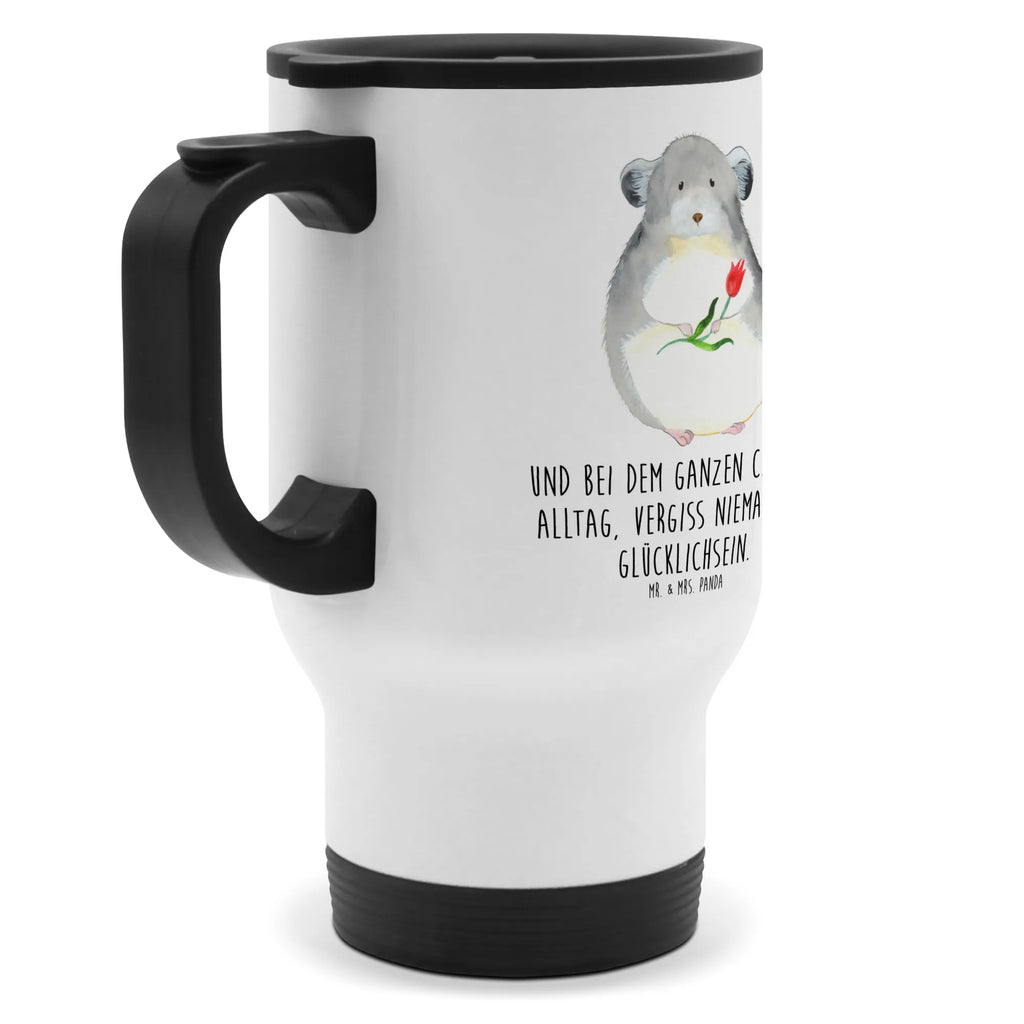 Thermobecher Chinchilla mit Blume Thermobecher, To Go Becher, Thermotasse, Kaffeebecher, Isolierbecher, Thermobecher To Go, Warmhaltetasse, Edelstahlbecher, Reisebecher, Tasse mit Deckel, Thermobecher für 400 ml, Kaffeetasse zum Mitnehmen, Tasse zum Mitnehmen, Spülmaschinenfest, Tiermotive, Gute Laune, lustige Sprüche, Tiere, Chinchilla, Chinchillas, Liebeskummer, Kummer, Depressionen, traurig sein, Chaos, Glücklichsein, Büro, Büroalltag