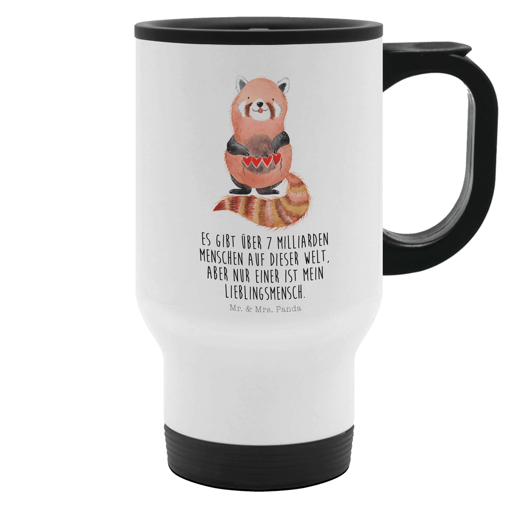 Thermobecher Roter Panda Thermobecher, To Go Becher, Thermotasse, Kaffeebecher, Isolierbecher, Thermobecher To Go, Warmhaltetasse, Edelstahlbecher, Reisebecher, Tasse mit Deckel, Thermobecher für 400 ml, Kaffeetasse zum Mitnehmen, Tasse zum Mitnehmen, Spülmaschinenfest, Tiermotive, Gute Laune, lustige Sprüche, Tiere, Panda, Liebe, Rot, Herz, Liebling, Lieblingsmensch