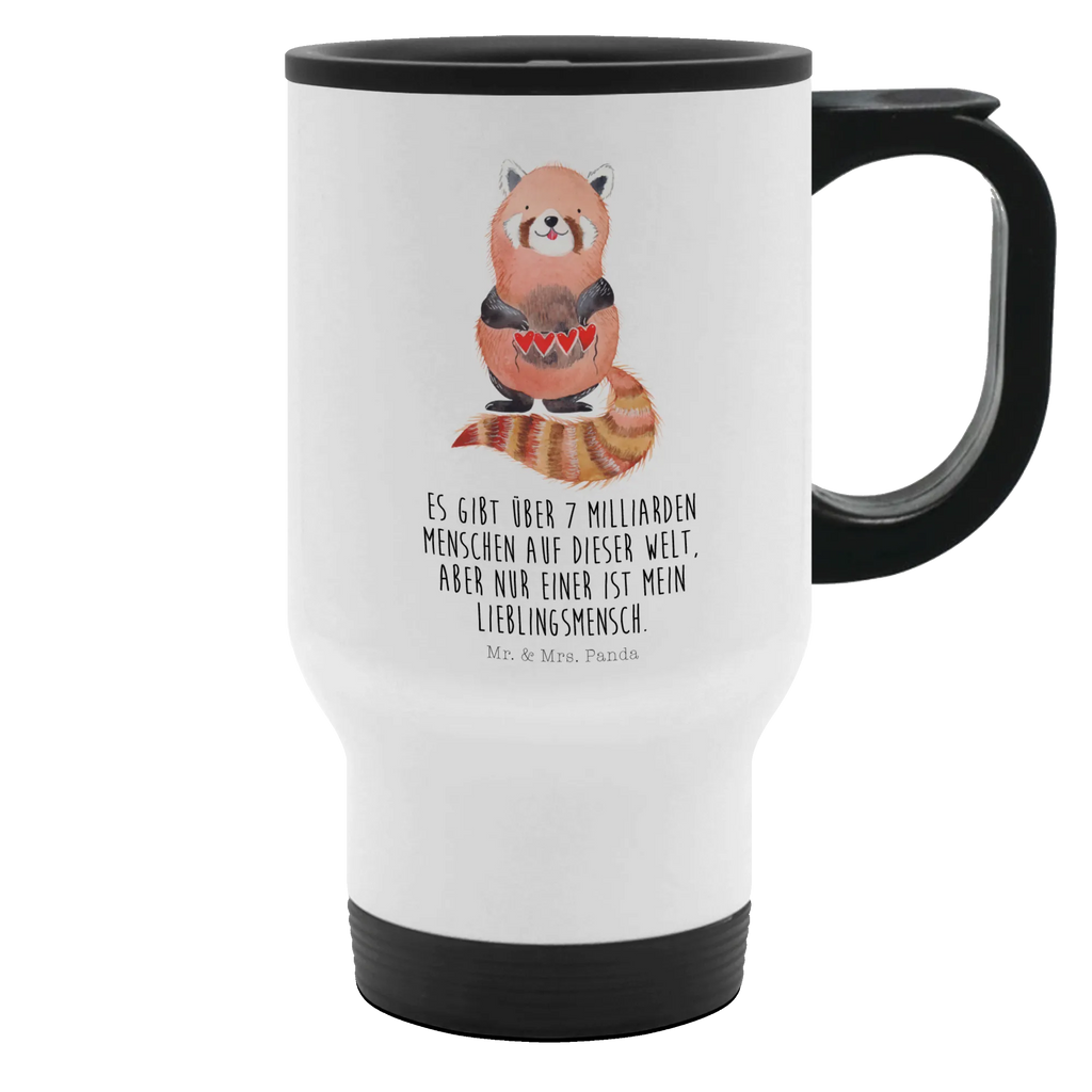 Thermobecher Roter Panda Thermobecher, To Go Becher, Thermotasse, Kaffeebecher, Isolierbecher, Thermobecher To Go, Warmhaltetasse, Edelstahlbecher, Reisebecher, Tasse mit Deckel, Thermobecher für 400 ml, Kaffeetasse zum Mitnehmen, Tasse zum Mitnehmen, Spülmaschinenfest, Tiermotive, Gute Laune, lustige Sprüche, Tiere, Panda, Liebe, Rot, Herz, Liebling, Lieblingsmensch