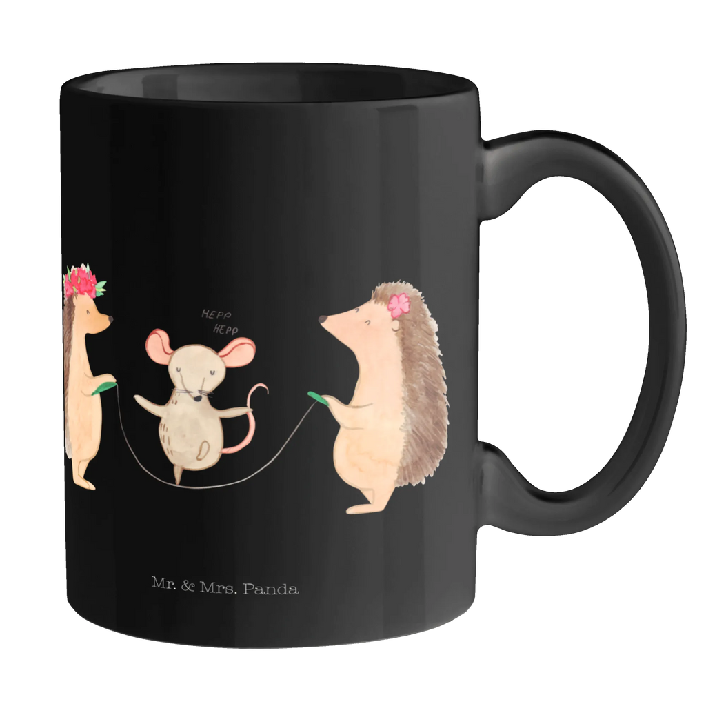 Tasse Igel Seilhüpfen Tasse, Kaffeetasse, Teetasse, Becher, Kaffeebecher, Teebecher, Keramiktasse, Porzellantasse, Büro Tasse, Geschenk Tasse, Tasse Sprüche, Tasse Motive, Kaffeetassen, Tasse bedrucken, Designer Tasse, Cappuccino Tassen, Schöne Teetassen, Tiermotive, Gute Laune, lustige Sprüche, Tiere, Igel, Maus, Seilspringen, Seilhüpfen, Kinder, Kindergarten