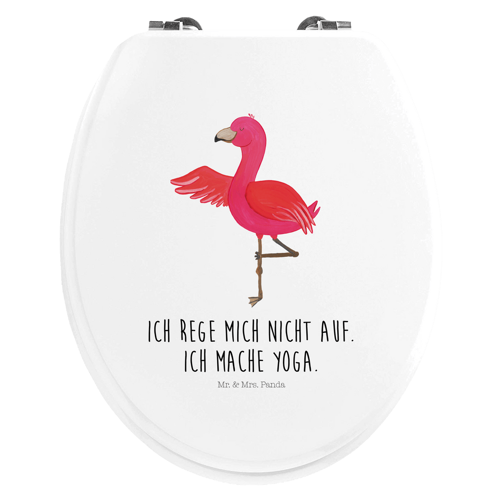 Motiv WC Sitz Flamingo Yoga Klobrille, Klodeckel, Toilettendeckel, WC-Sitz, Toilette, Flamingo, Vogel, Yoga, Namaste, Achtsamkeit, Yoga-Übung, Entspannung, Ärger, Aufregen, Tiefenentspannung