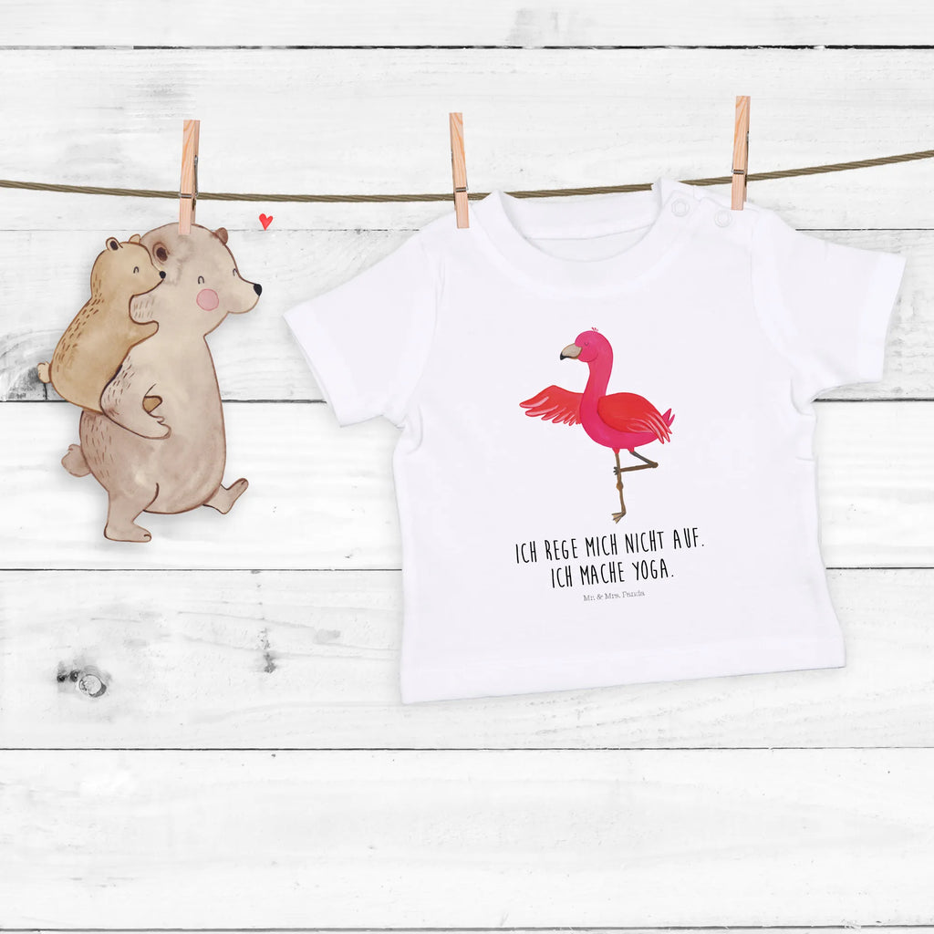 Organic Baby Shirt Flamingo Yoga Baby T-Shirt, Jungen Baby T-Shirt, Mädchen Baby T-Shirt, Shirt, Flamingo, Vogel, Yoga, Namaste, Achtsamkeit, Yoga-Übung, Entspannung, Ärger, Aufregen, Tiefenentspannung