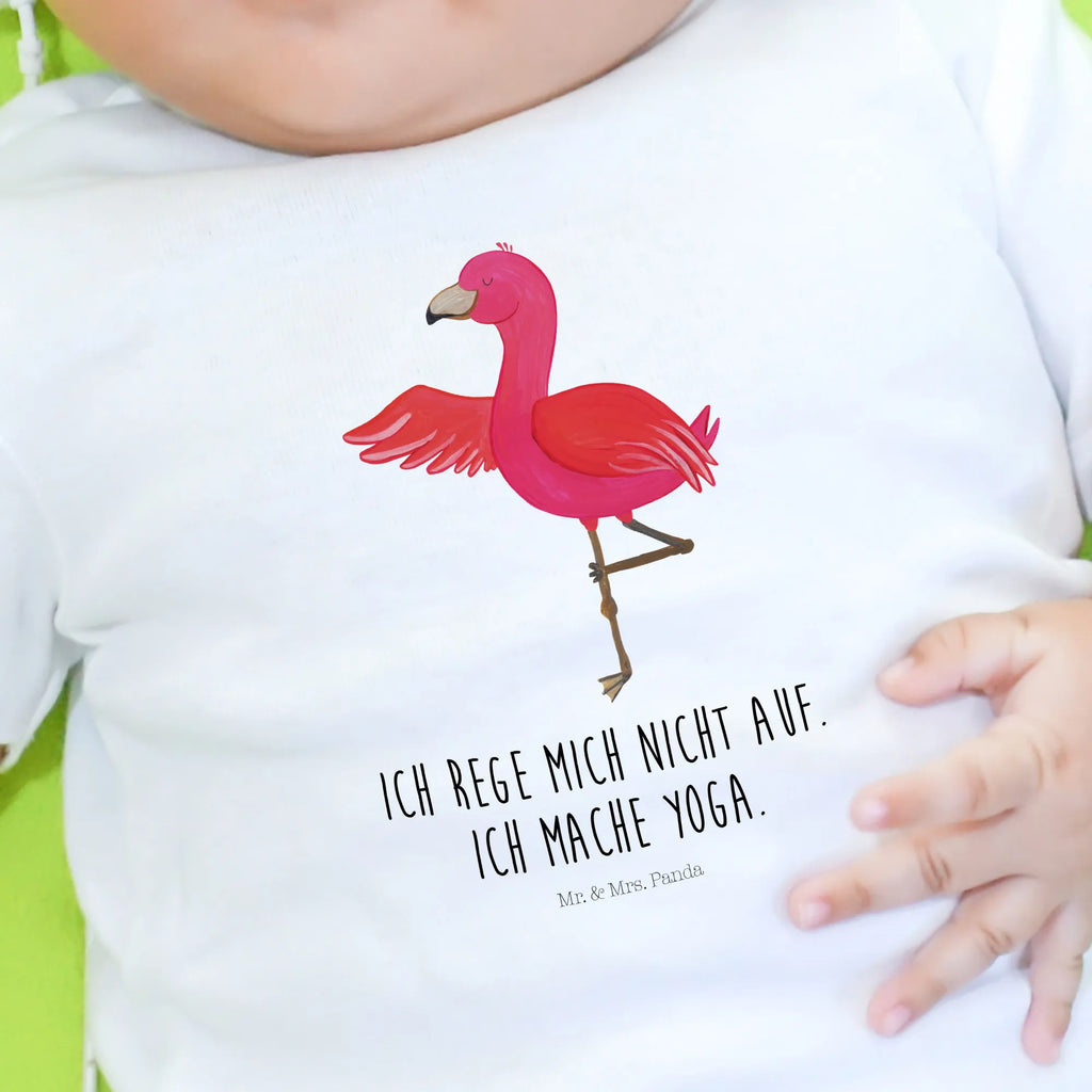 Organic Baby Shirt Flamingo Yoga Baby T-Shirt, Jungen Baby T-Shirt, Mädchen Baby T-Shirt, Shirt, Flamingo, Vogel, Yoga, Namaste, Achtsamkeit, Yoga-Übung, Entspannung, Ärger, Aufregen, Tiefenentspannung