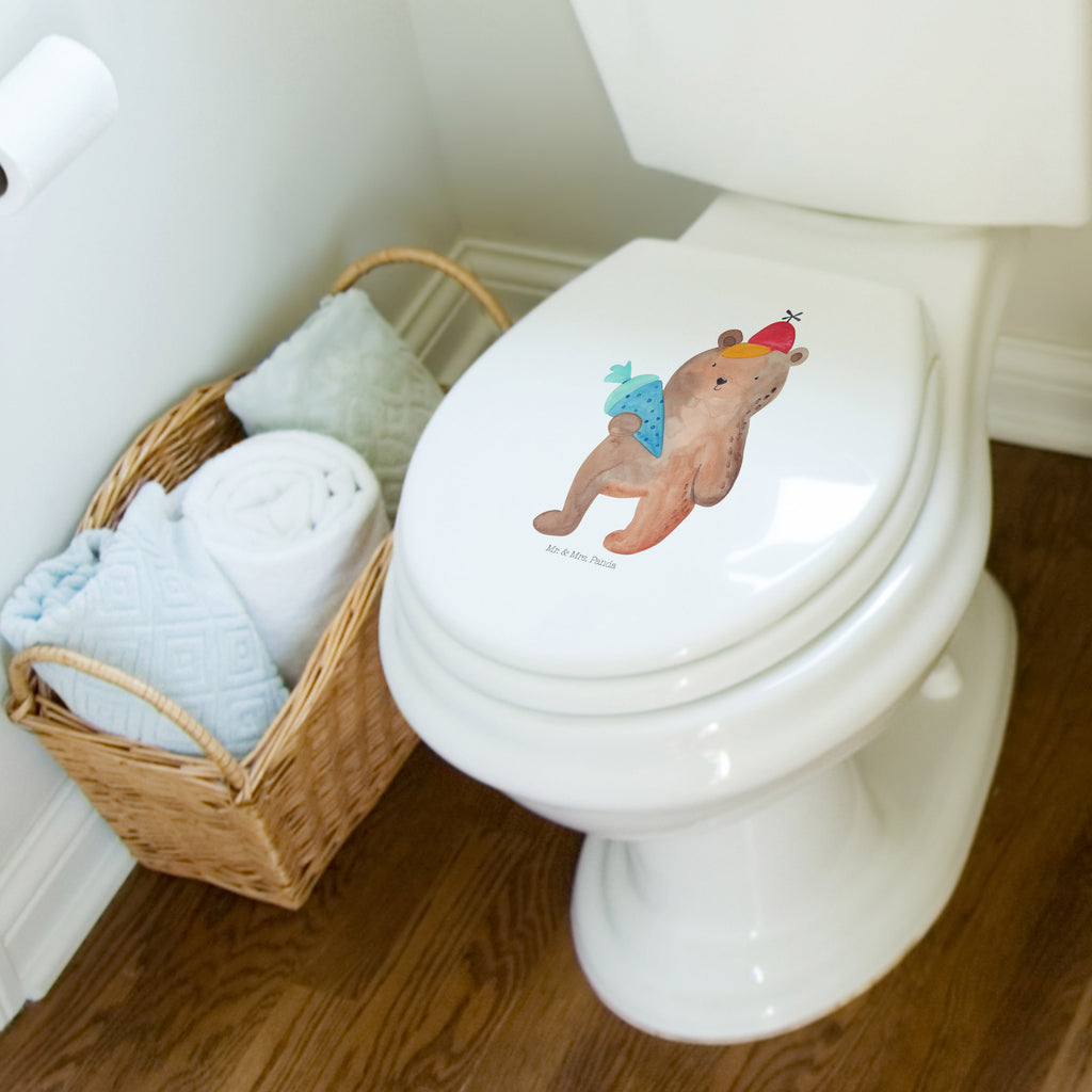 Motiv WC Sitz Bär Schultüte Klobrille, Klodeckel, Toilettendeckel, WC-Sitz, Toilette, Bär, Teddy, Teddybär, Bär Motiv, Schultüte, Erster Schultag Geschenk, Einschulung Geschenk, Schule Geschenk, Grundschule, Schulanfang, Schulbeginn