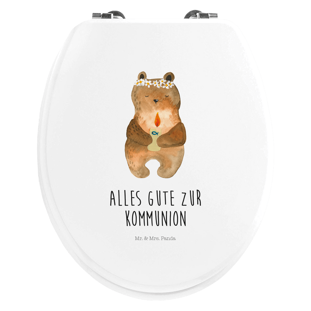 Motiv WC Sitz Bär Kommunion Klobrille, Klodeckel, Toilettendeckel, WC-Sitz, Toilette, Bär, Teddy, Teddybär, Kommunion, Gottes Segen, Taufkerze, katholisch