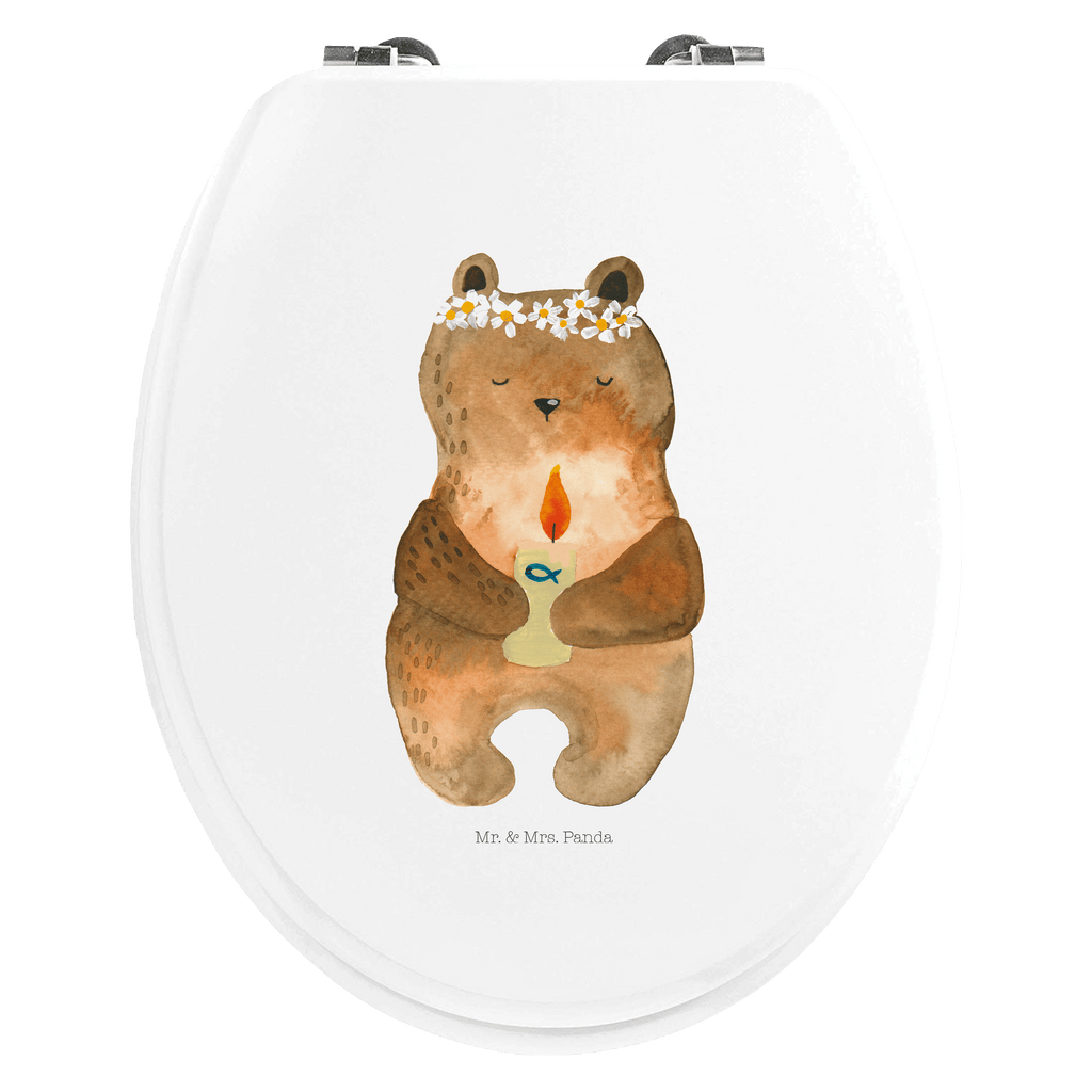 Motiv WC Sitz Bär Kommunion Klobrille, Klodeckel, Toilettendeckel, WC-Sitz, Toilette, Bär, Teddy, Teddybär, Kommunion, Gottes Segen, Taufkerze, katholisch