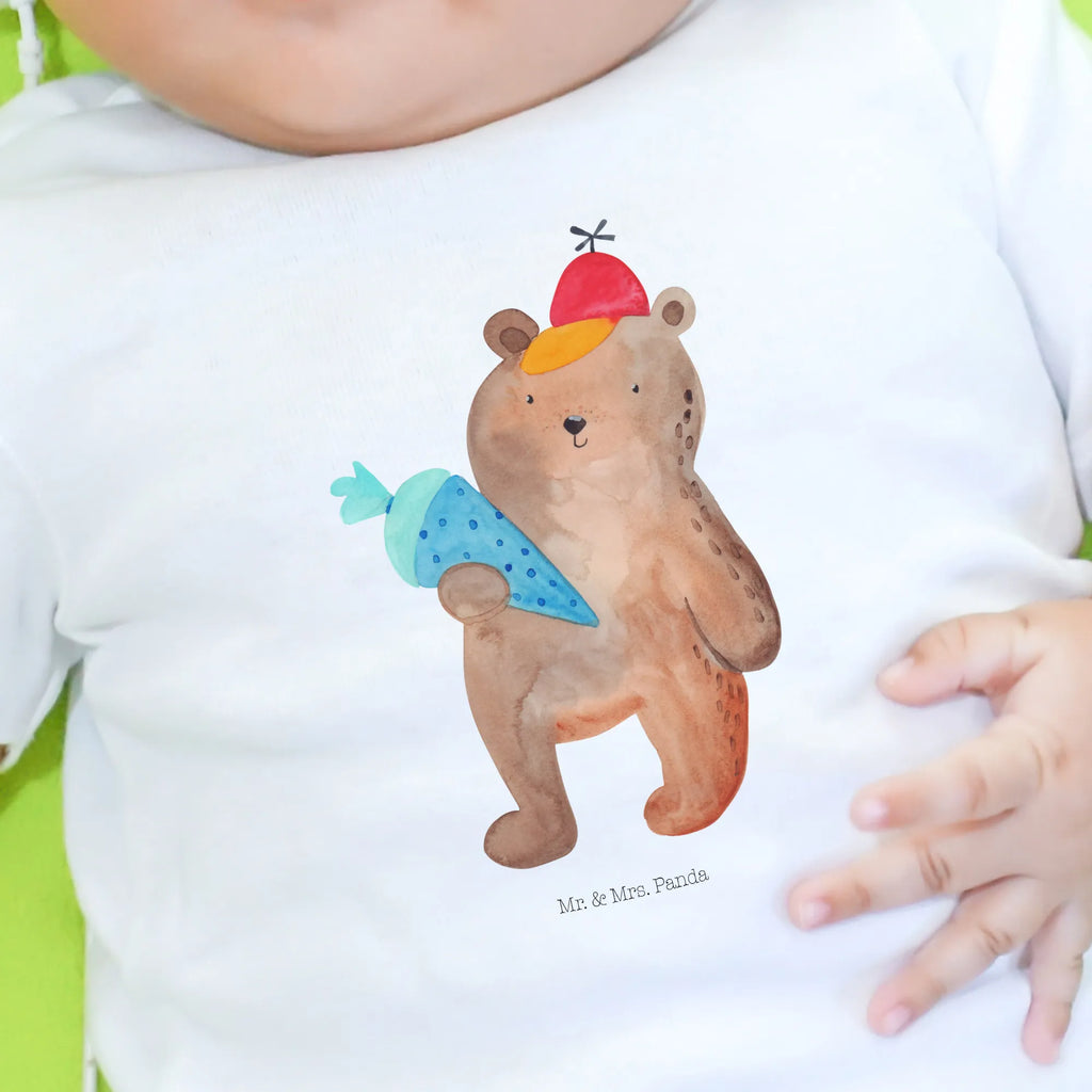 Organic Baby Shirt Bär Schultüte Baby T-Shirt, Jungen Baby T-Shirt, Mädchen Baby T-Shirt, Shirt, Bär, Teddy, Teddybär, Bär Motiv, Schultüte, Erster Schultag Geschenk, Einschulung Geschenk, Schule Geschenk, Grundschule, Schulanfang, Schulbeginn